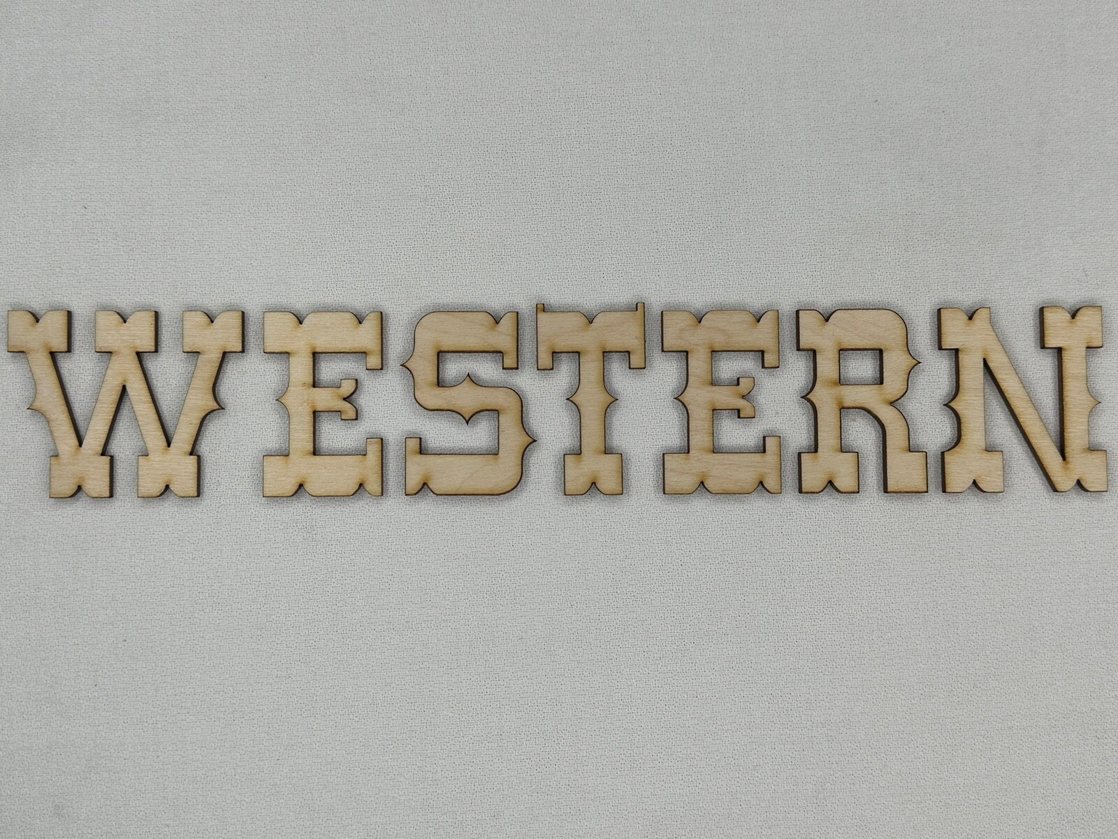 Laser Cut Unfinished Wood Letters or Numbers Western Font Craft Cutout