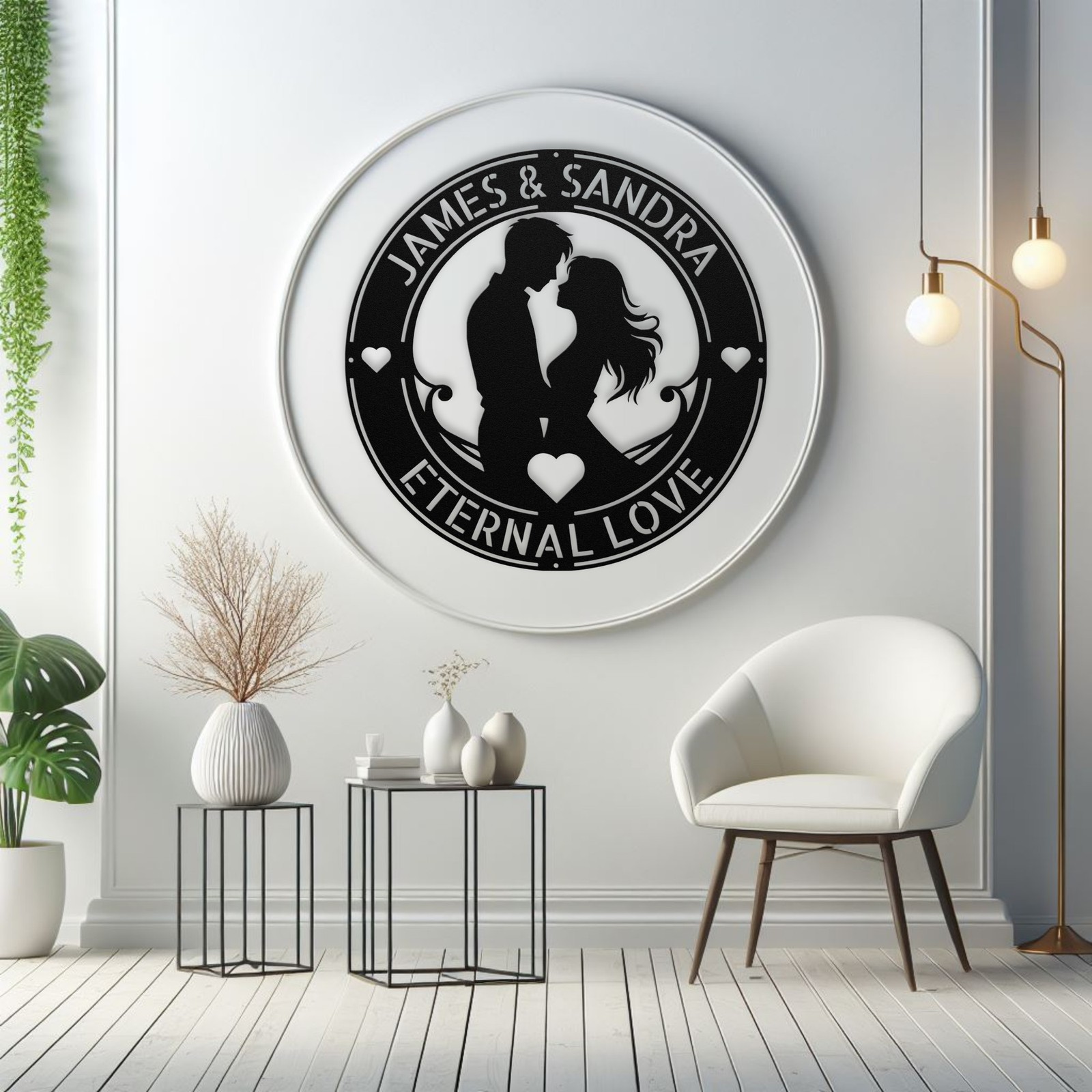 Custom Couple Metal Wall Art Sign Personalized Home Decor Romantic Love Gift