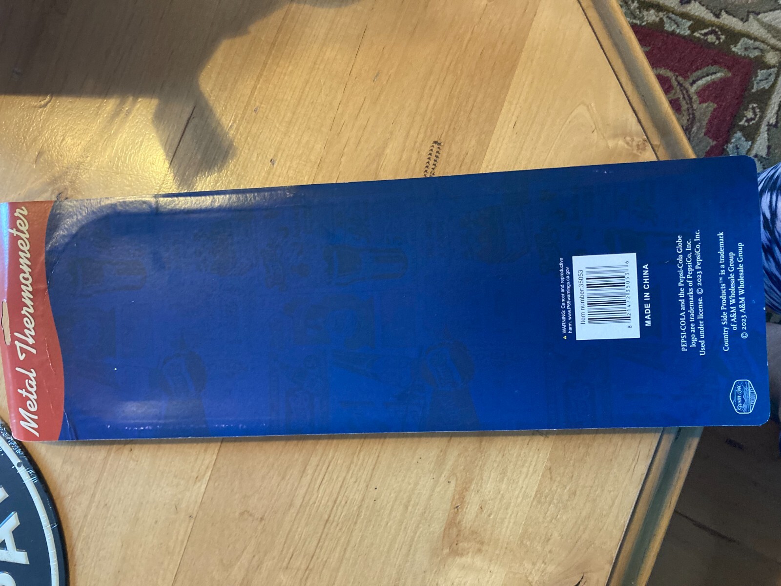 licensed Pepsi cola thermometer 18″ x 5″ Nostalgic metal sign thermometer