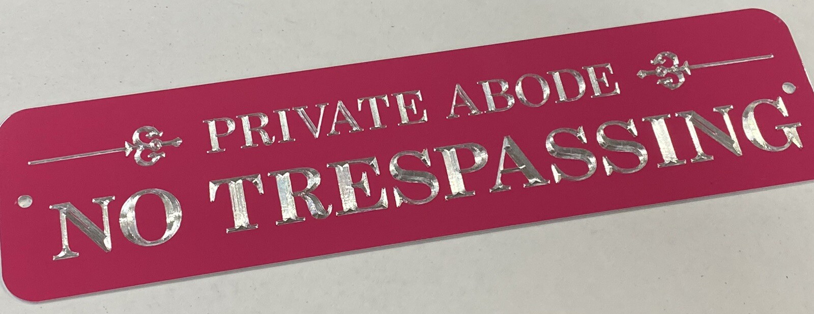 Engraved Custom YOUR Message Text Diamond Etched Pink Aluminum Metal 12×3 Sign