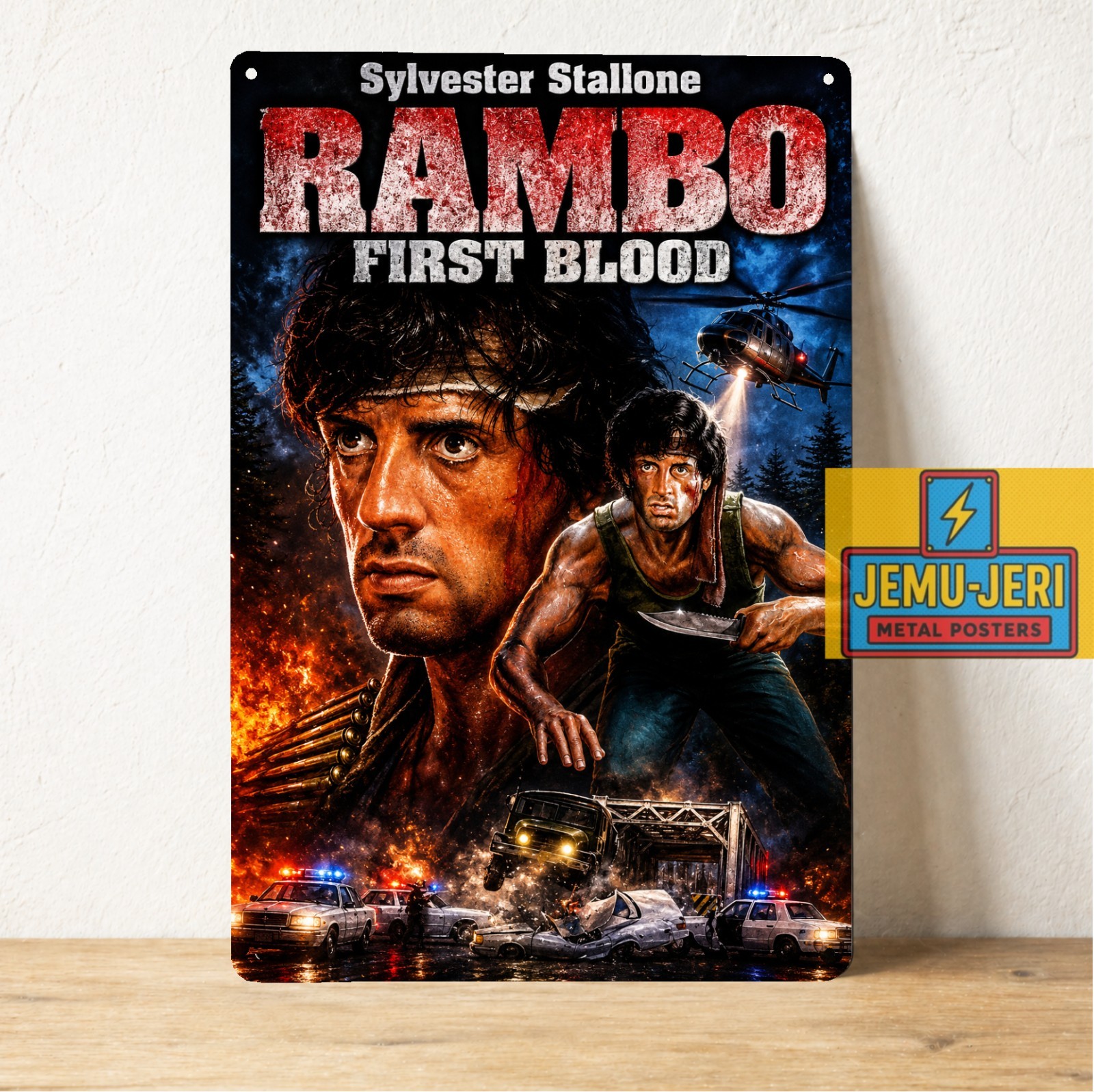 Rambo First Blood Movie Metal Poster – Tin Sign – Size 8*12inch