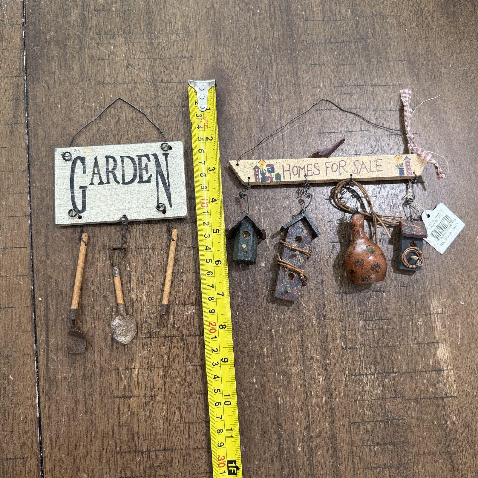 2 Vtg Ohio Wholesale Bird House & Garden Mobile Small Wall Hanging Plaques VGC