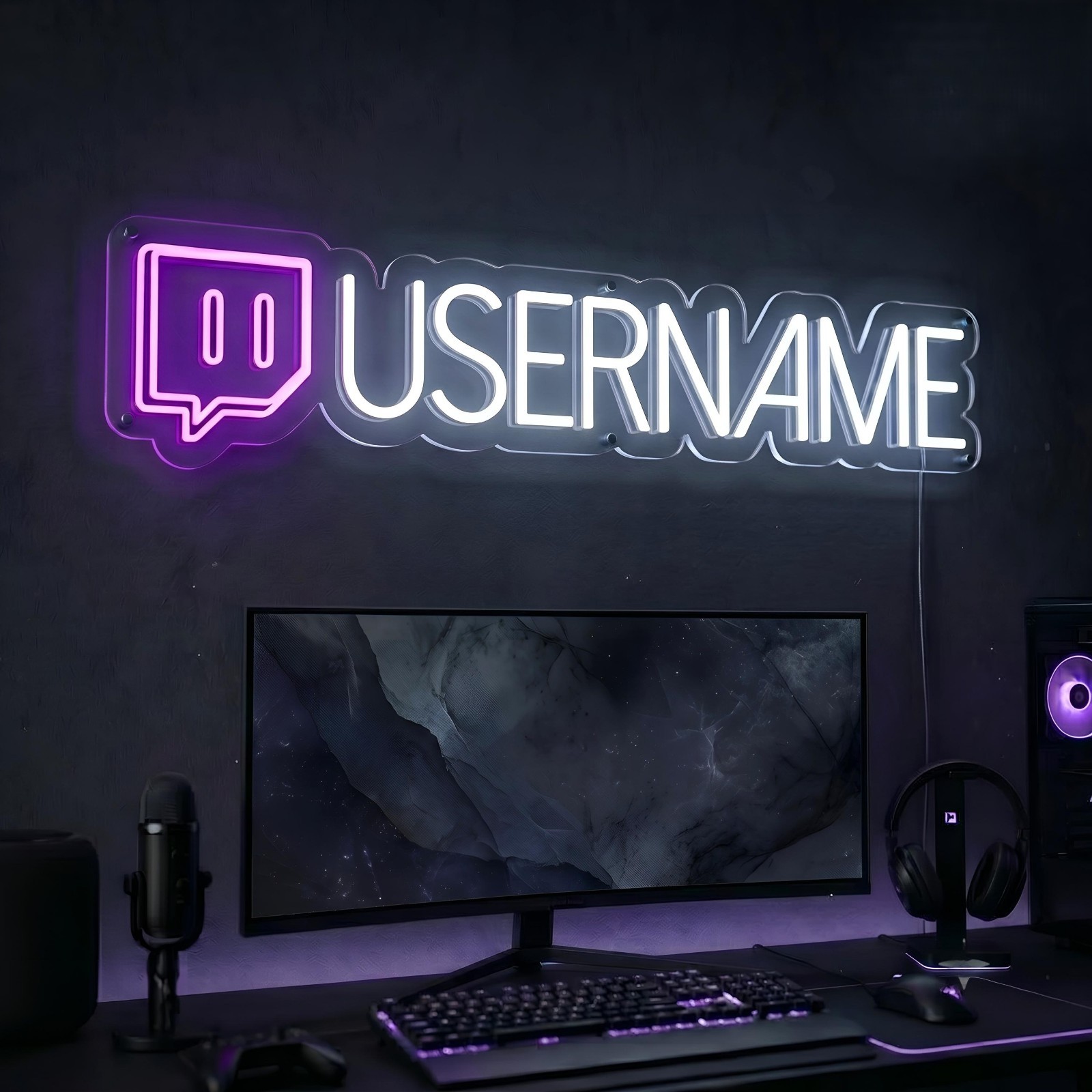 Custom Twitch Streamers Neon Sign Personalized Gamer Tag Sign Game Room Decor