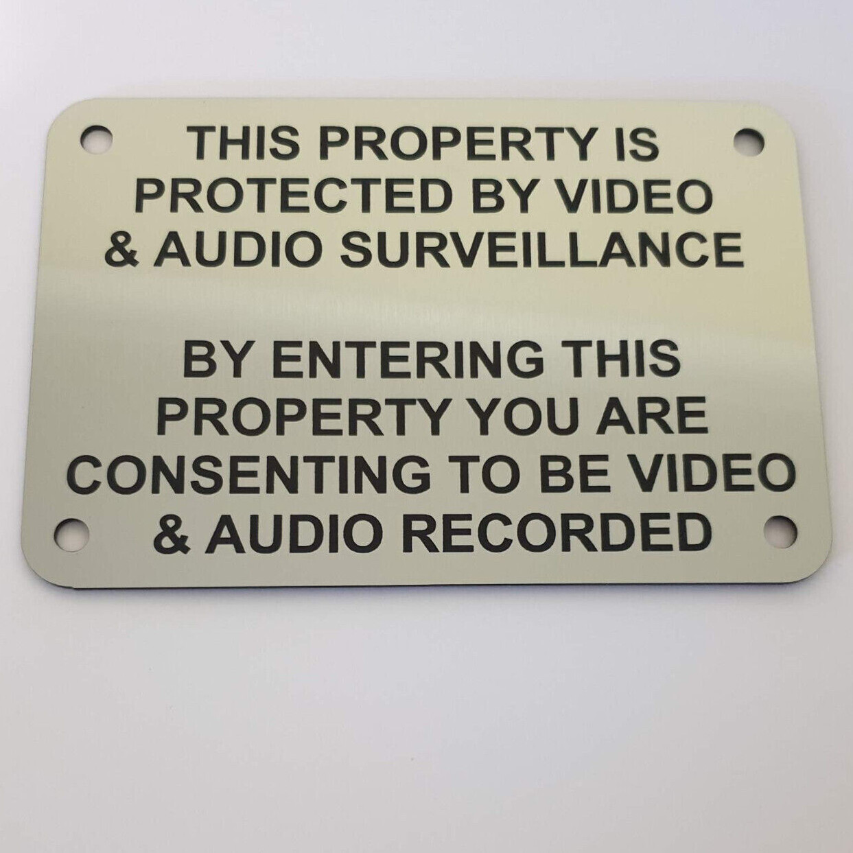 This Property is Protected by Video & Audio Surveillance Warning Sign Plaque