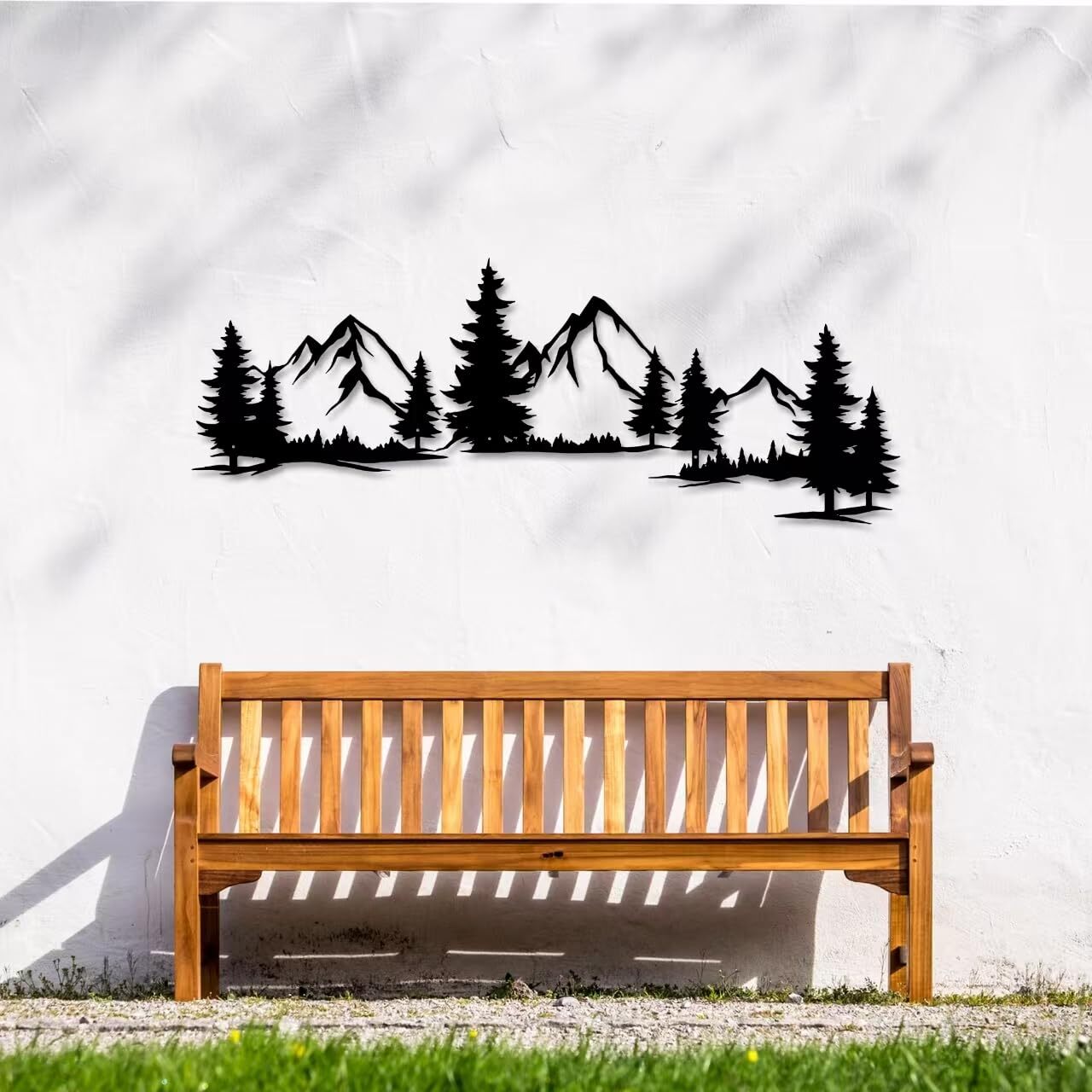 15.35 * 44.09 Inchs Mountain and Forest Metal Wall Decor Horizontal Wall Art …