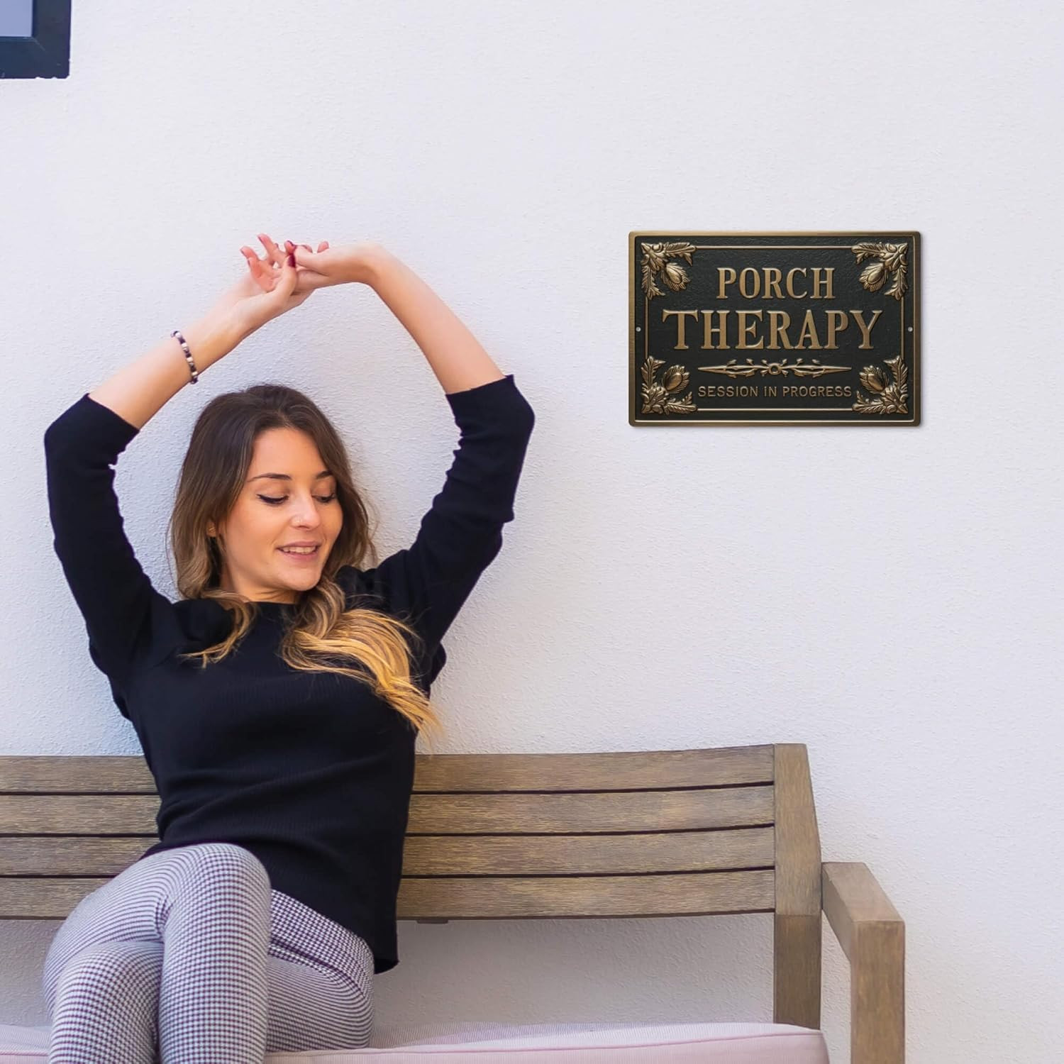 Porch Therapy Tin Sign Porch Therapy Session in Progress Wall Decor for Front Ba