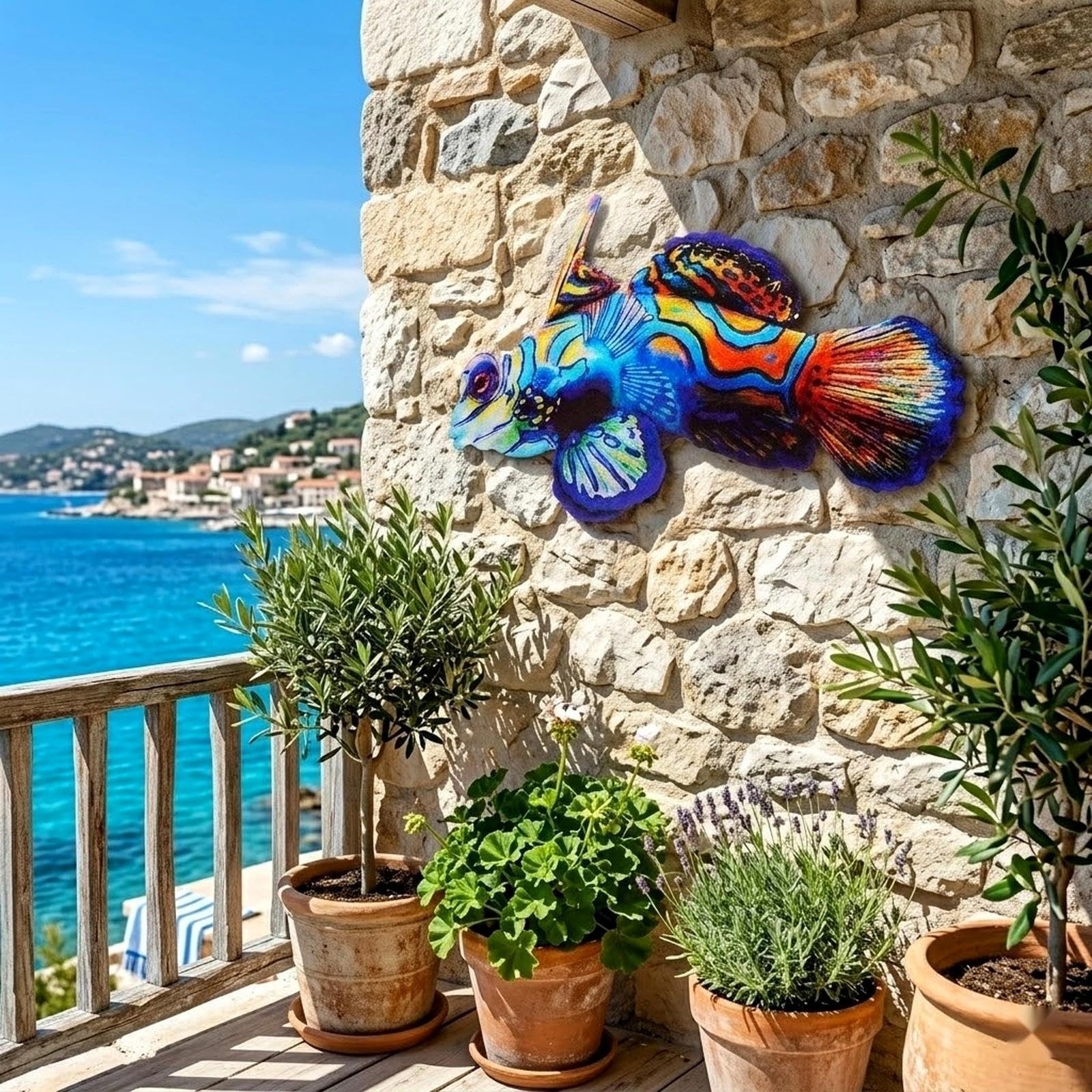 Metal Fish Wall Sculpture Fish Shaped Wall Hanging Decoration Iron Art Fishes…