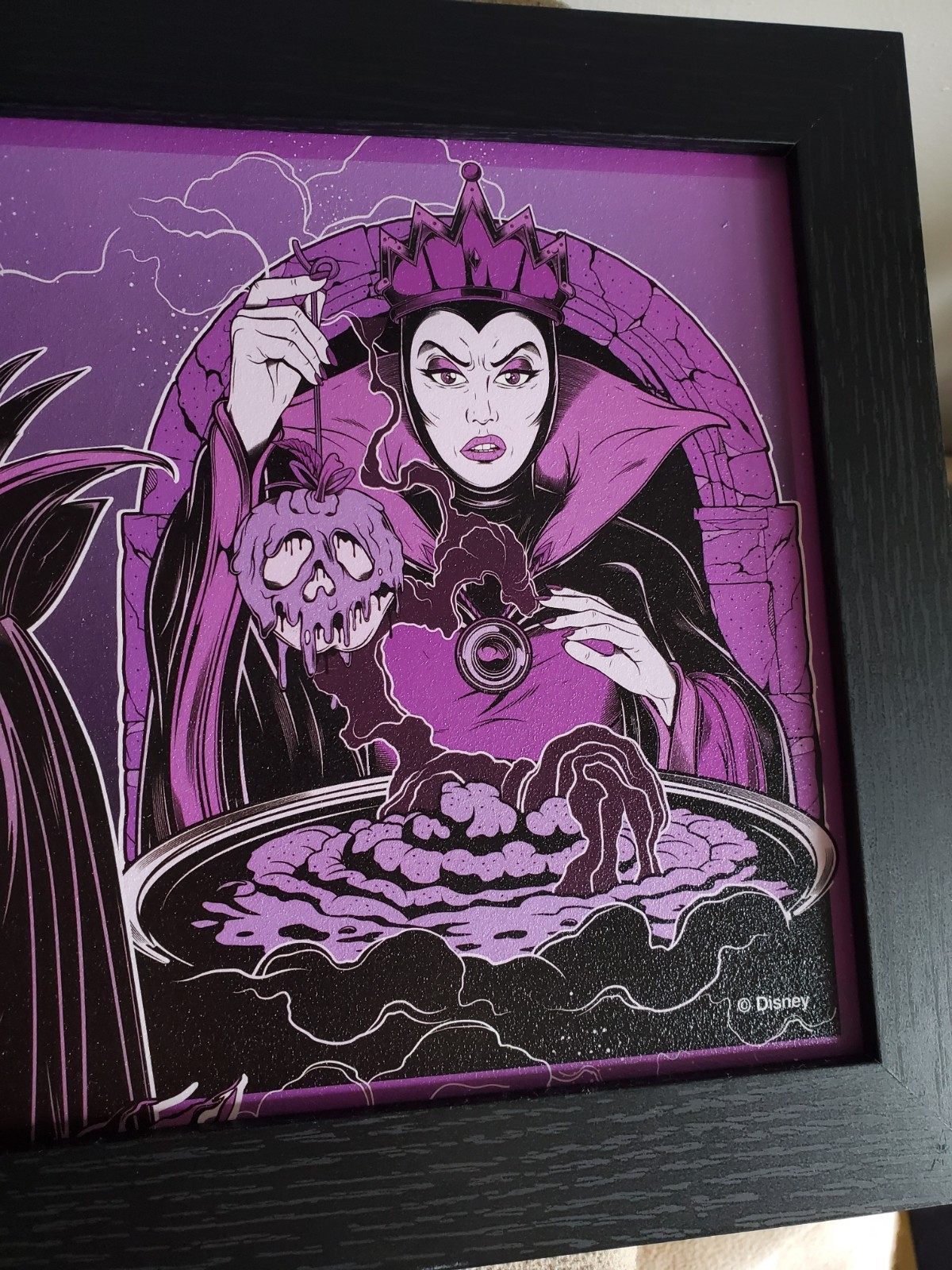 Disney Villains Maleficent Ursula Grimhilde Hanging Framed Wall Decor Purple