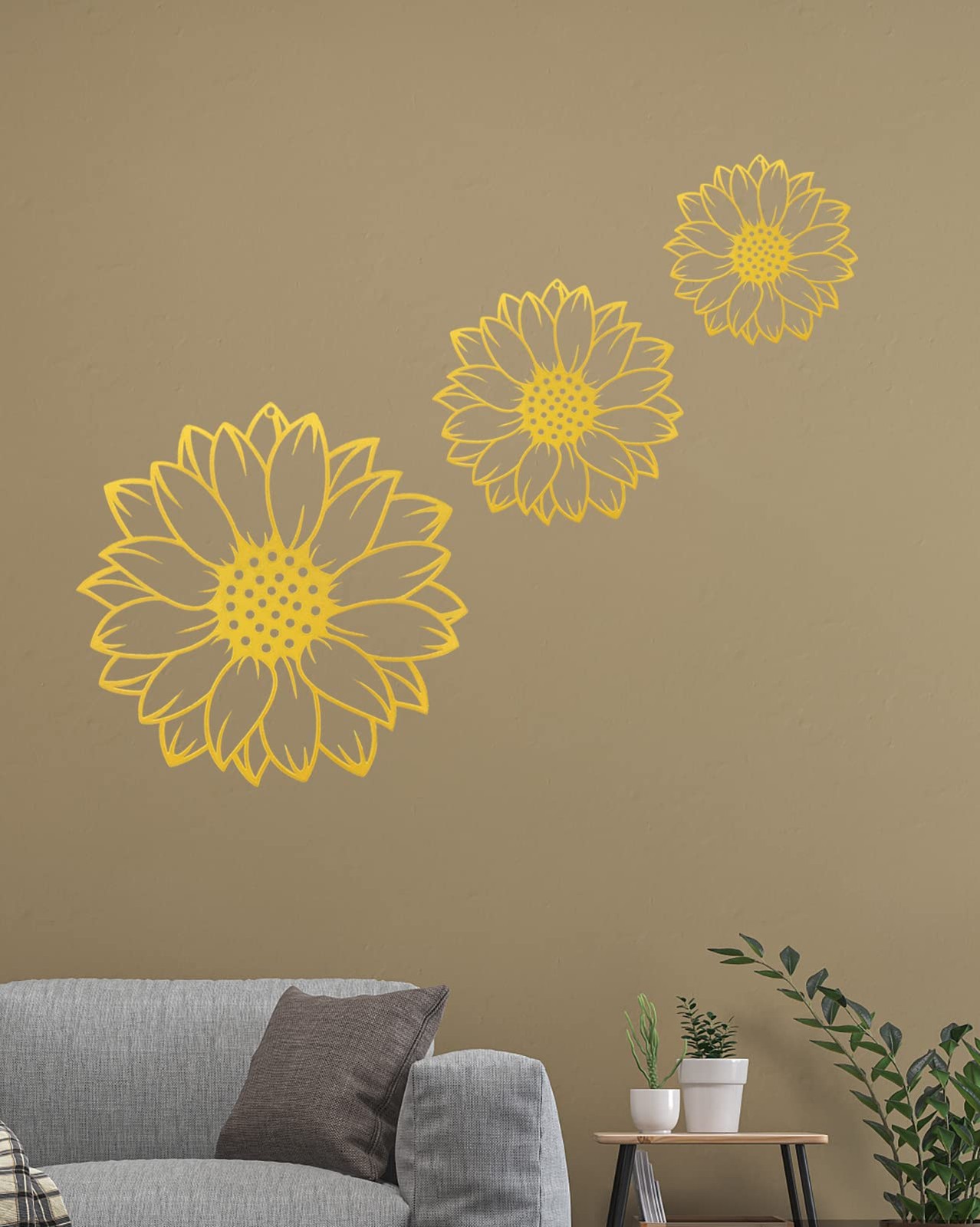 Metal Sunflower Wall Decor 3 Pieces Flowers Metal Wall Art Sunflowers Home De…