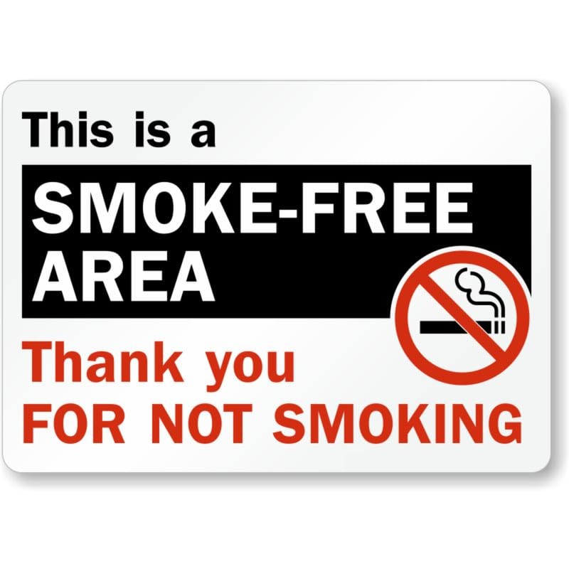 Smoke Free Thank You Aluminum Weatherproof Sign c01854