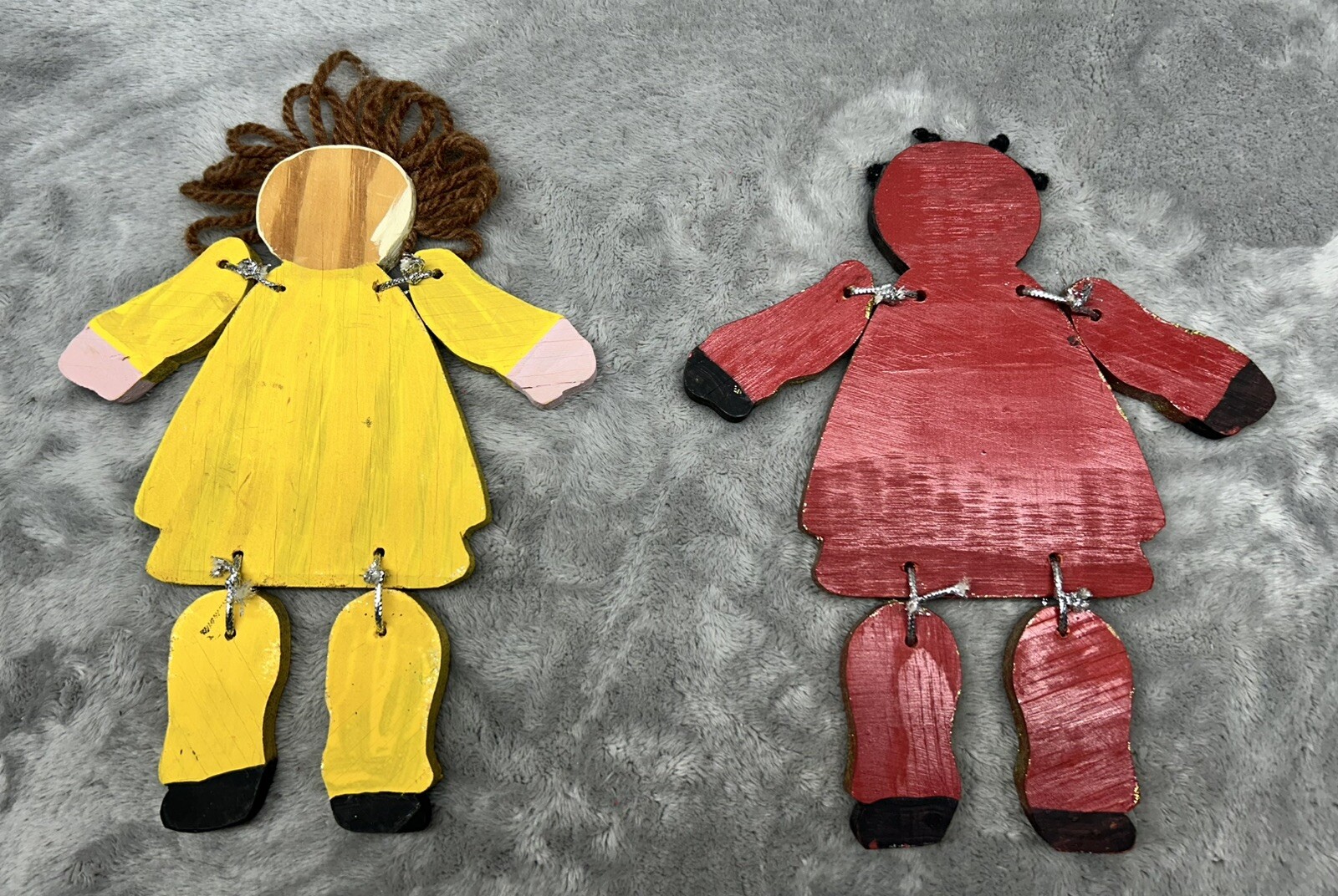 Folk Art Wooden Wall Decor Handmade Hand Painted Collectible Doll