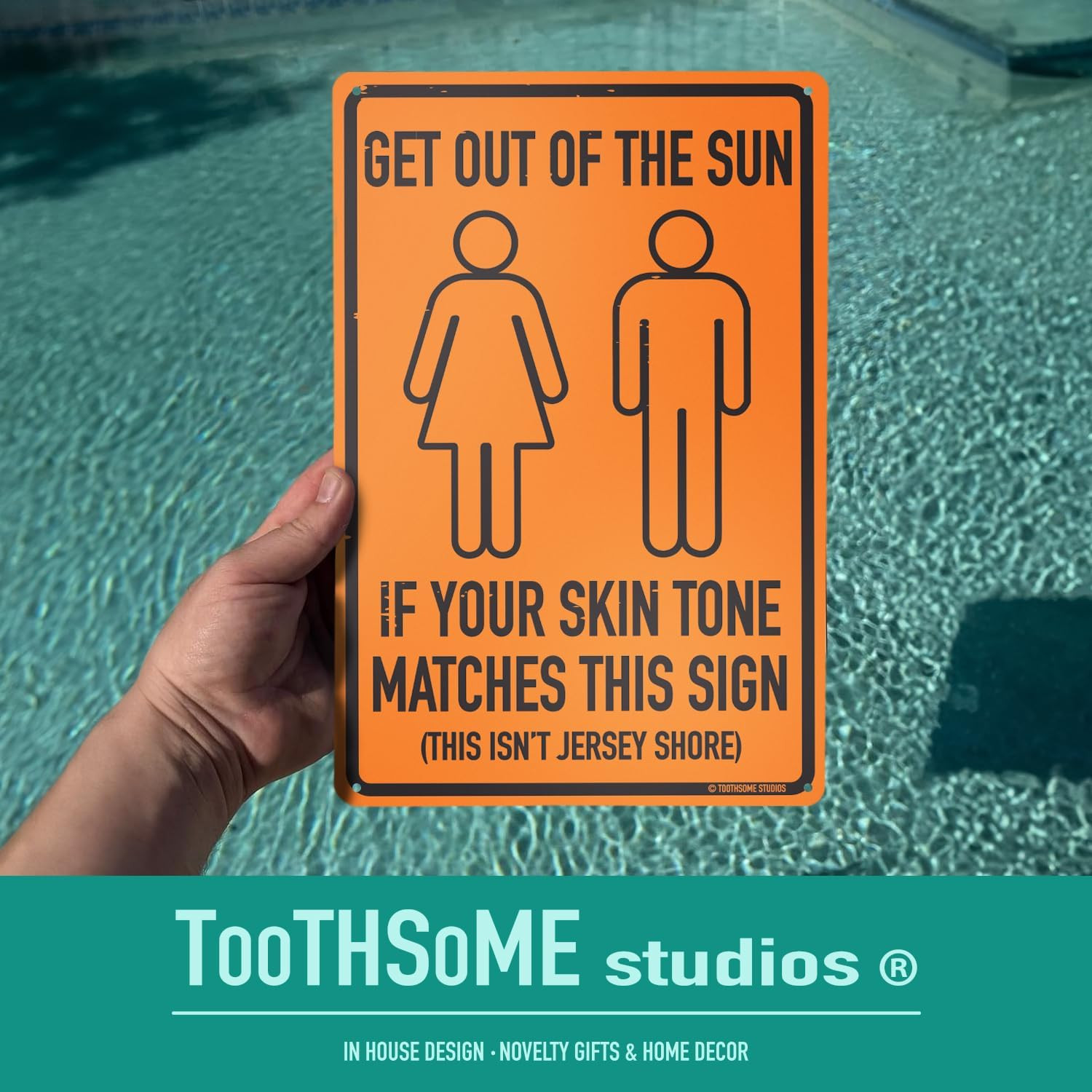 Get Out of the Sun 12″ X 8″ Funny Tin Sign Beach Home Pool Tiki Bar Decor