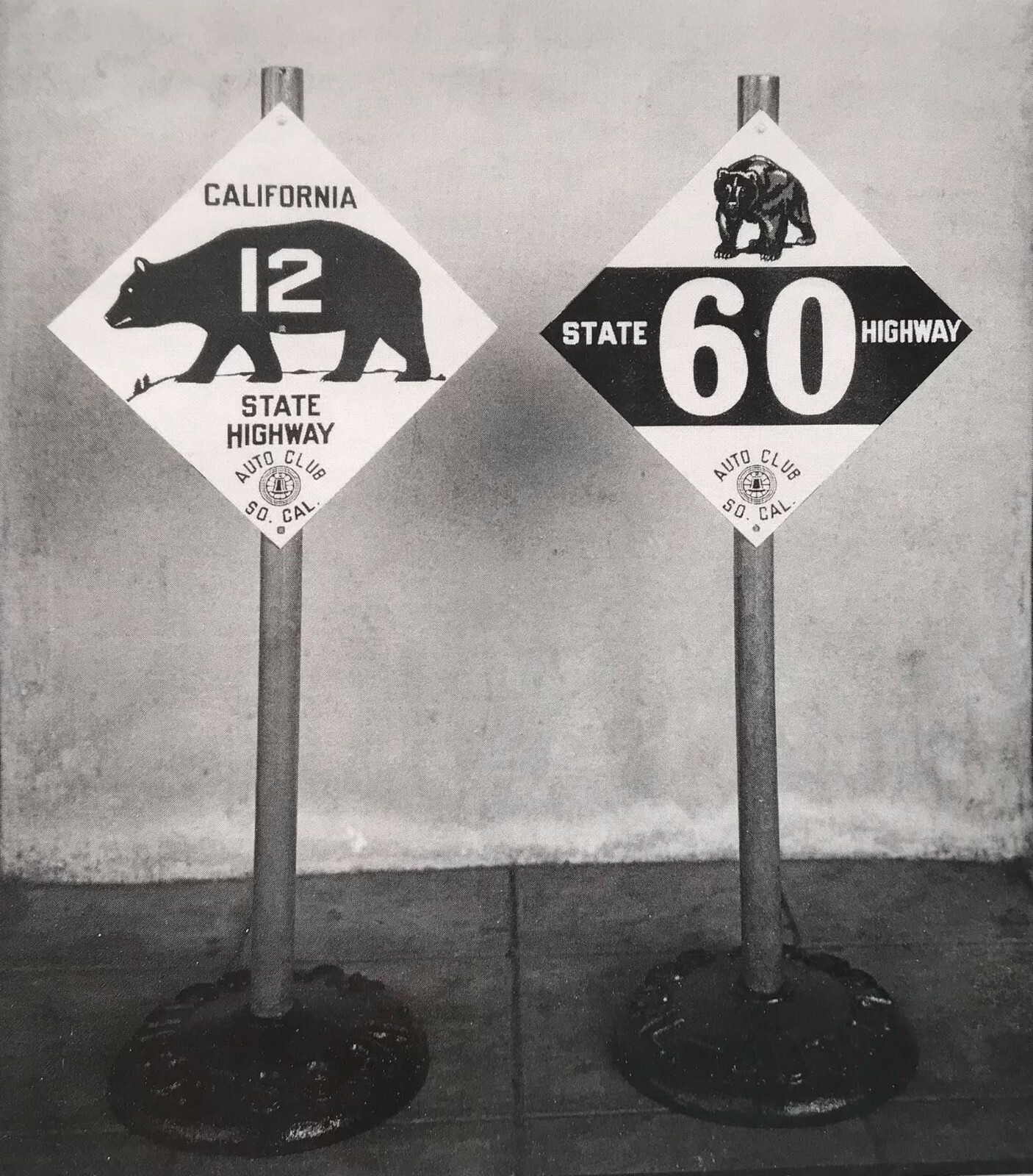 California state highway 101 ACSC road sign auto club AAA diamond 1929 bear