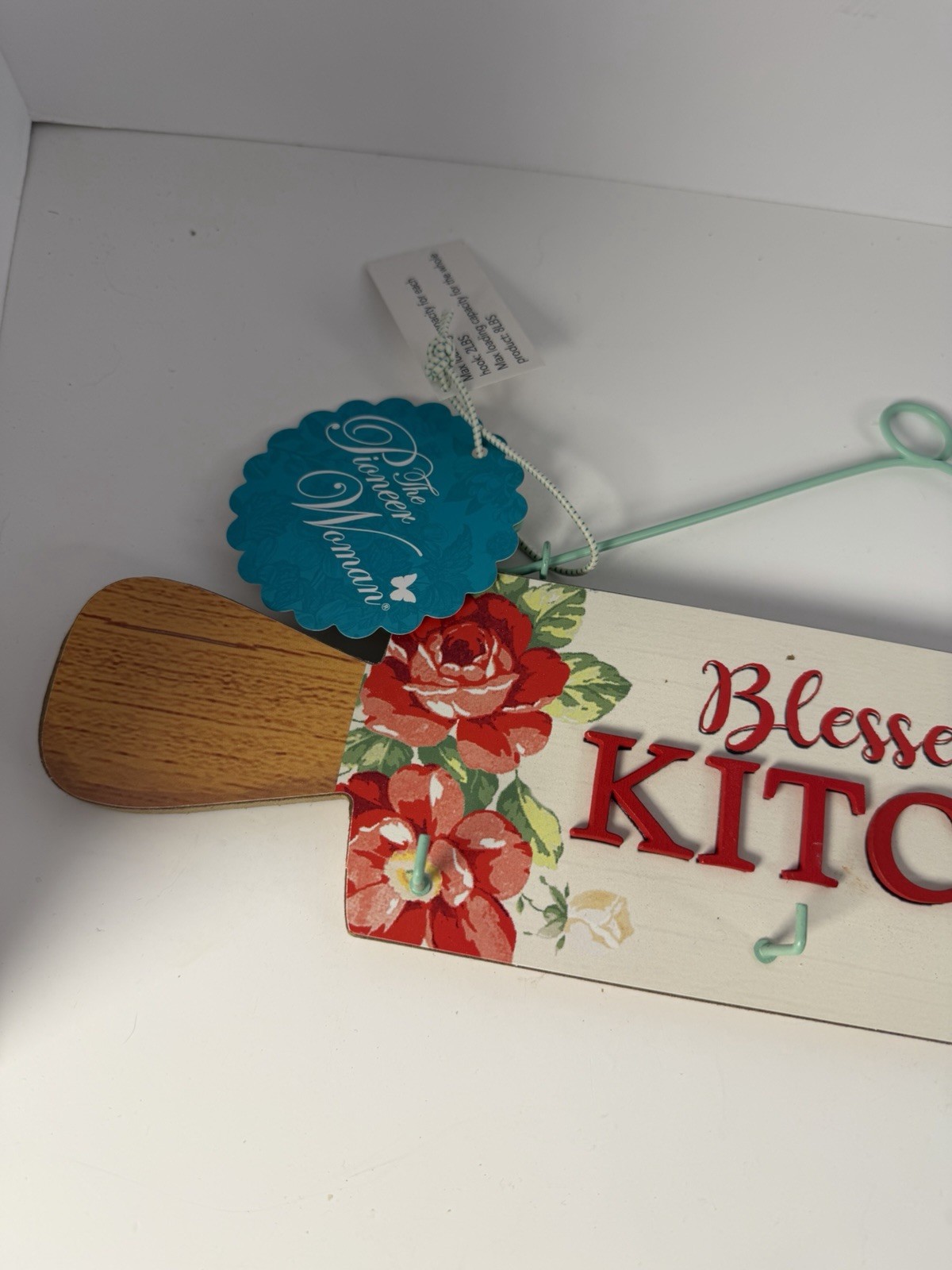 NWT The Pioneer Woman BLESSED THIS KITCHEN Floral 16” Sign Rolling Pin RARE!