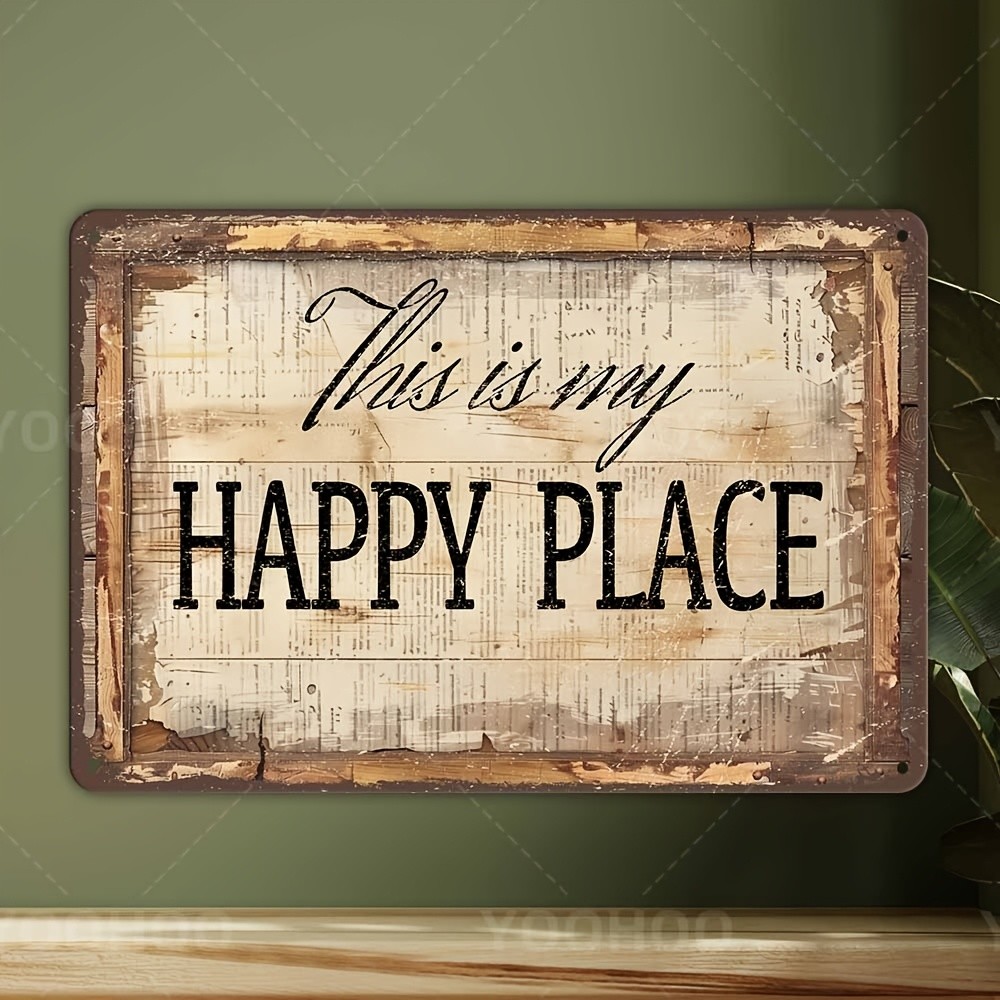Country Style “This Is My Happy Place” Wall Sign – Inspirational Home Decor