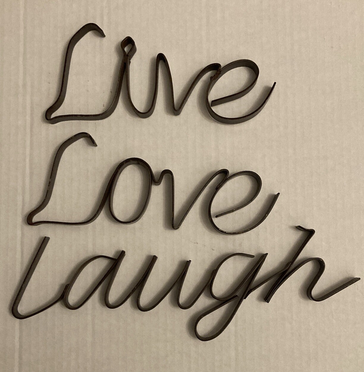 Live Love Laugh Rustic Metal Cursive Letters Words Wall Mounted Hangings