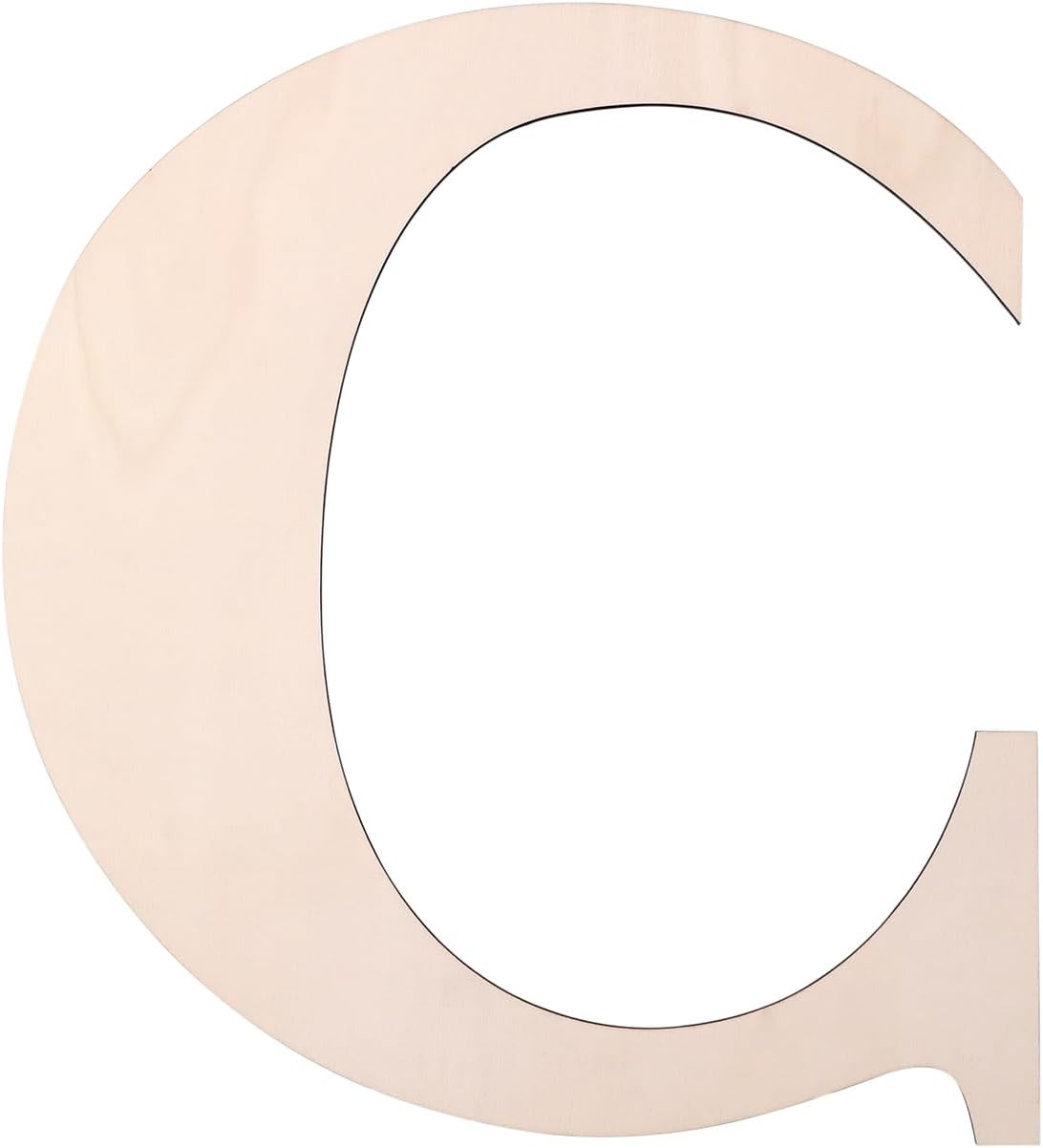 12 Inch Wooden Letter, Smooth Surface Wood Letters for Wall Decor, 1/5 INCH Blan