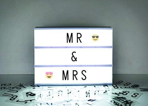 Mini LED Lightbox 117 Letters & Emojis Battery Operated Magnetic Back 4″ x 3″