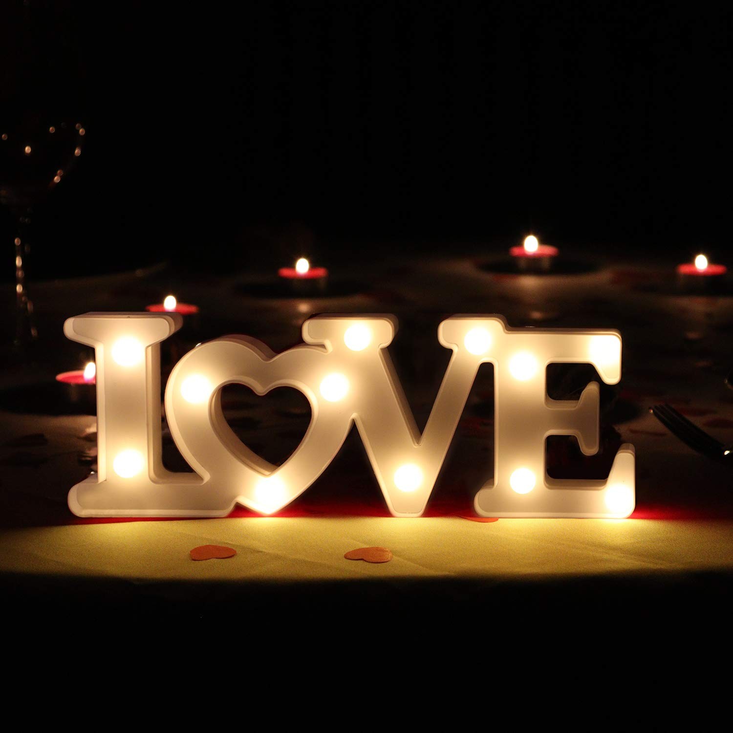 Love Sign with Lights – Valentines Day Decoration – Love Marquee Letters – Ro…