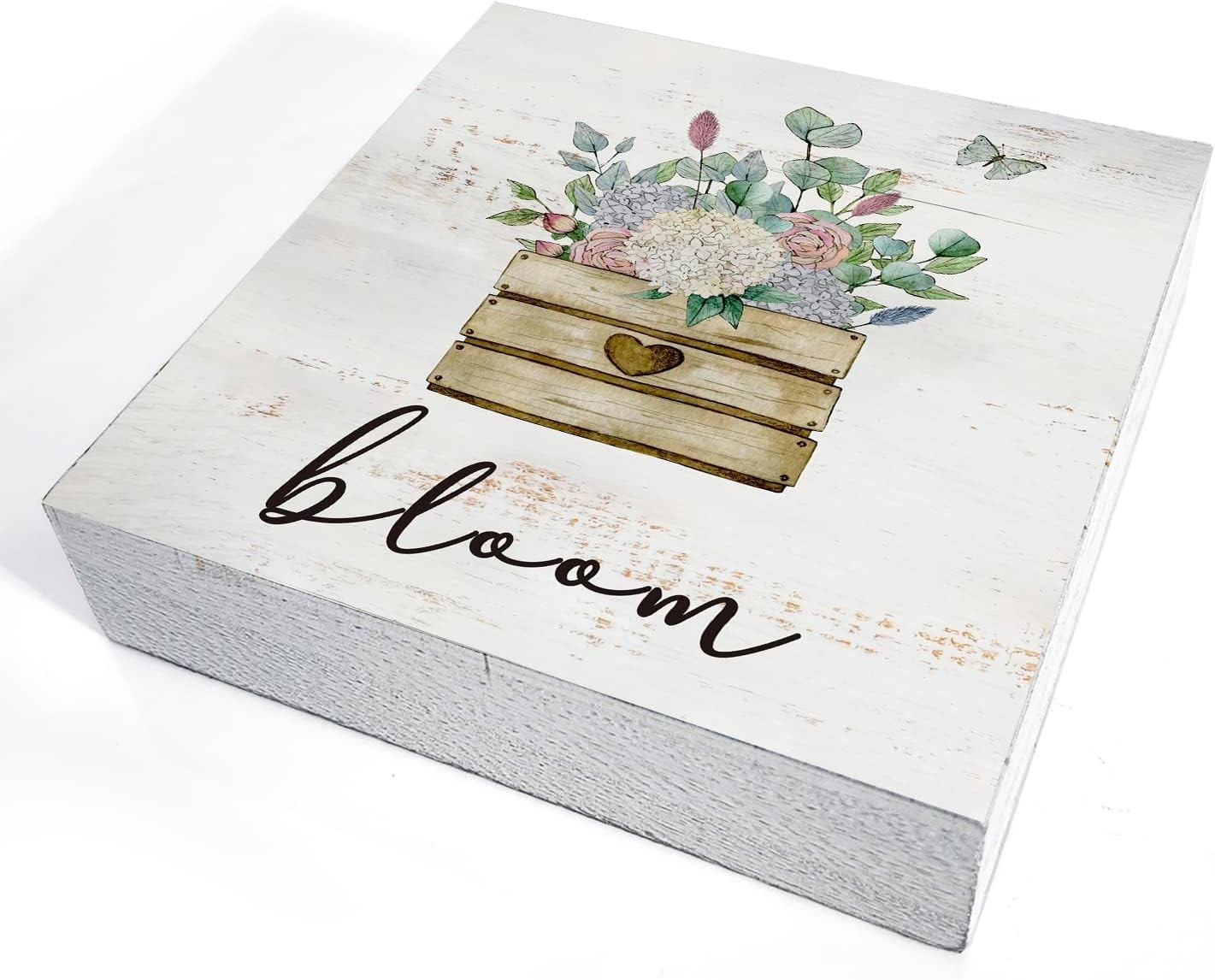 Charming 5×5 Bloom Wood Sign – Versatile Rustic Home Decor for Every Occasion