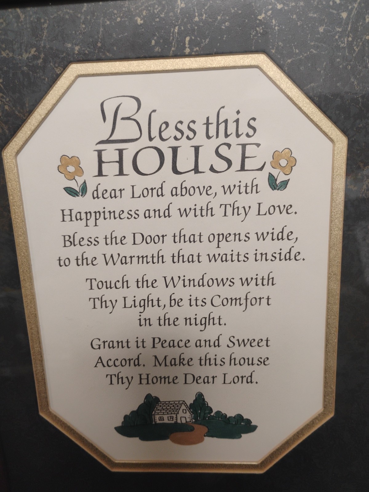 9.5″×11″ Framed “Bless This House”Decor/Sign/Art/Picture/In Brown…