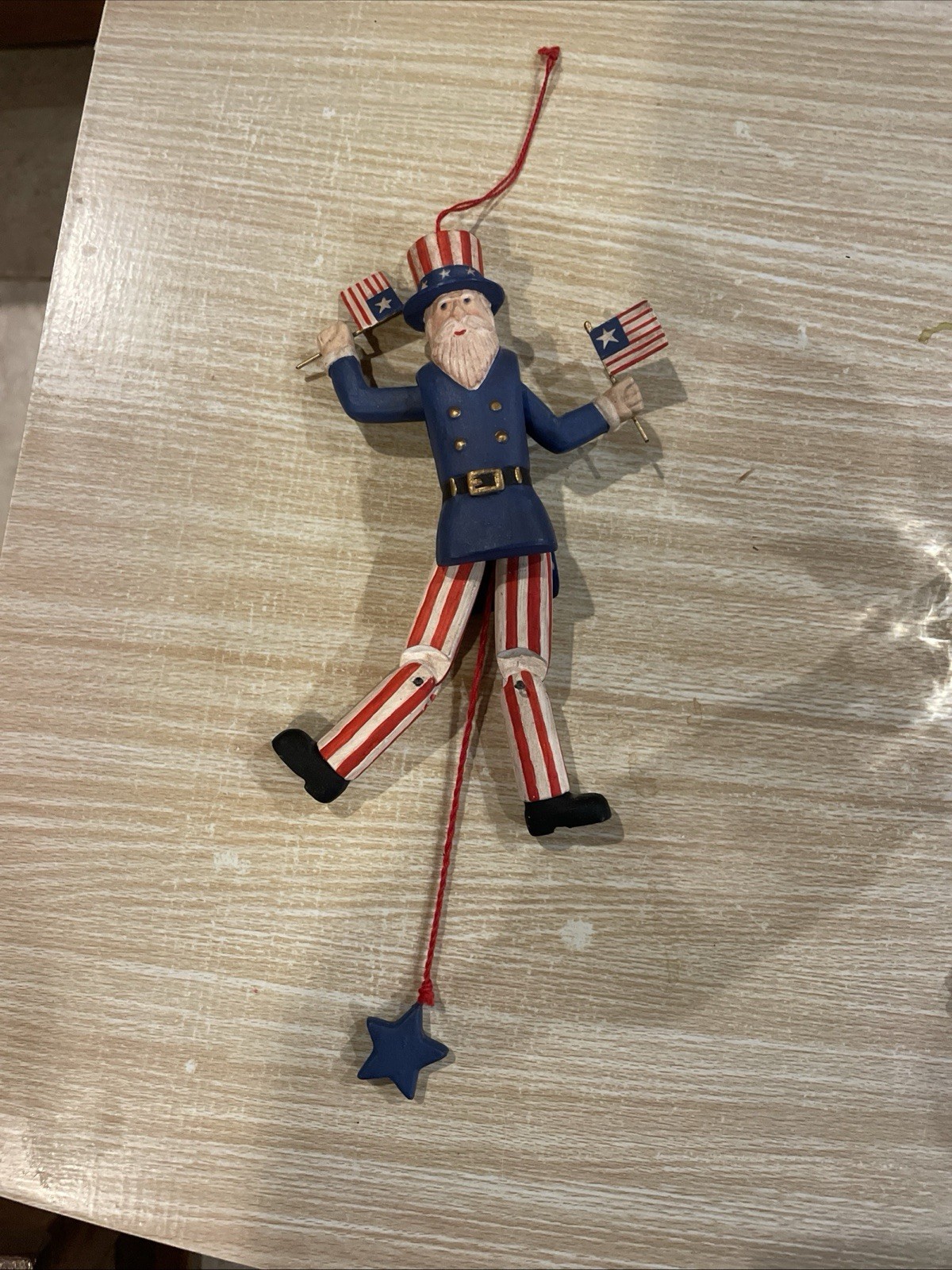Vintage Uncle Sam Flag Stars & Stripes Door Hanger Wall Art Rustic Americana