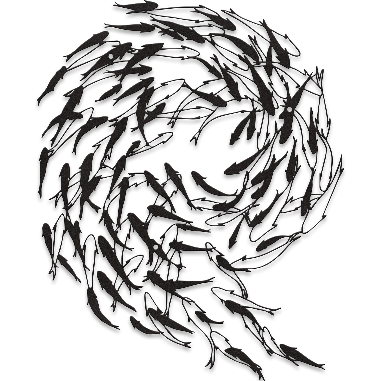 Metal Fish Wall Art–Swirling of Fish Wall Decor–Ocean-Themed Decor for Living…