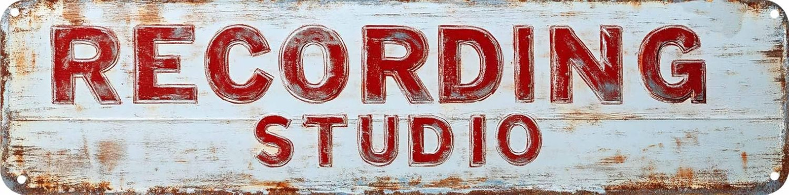 Vintage Tin Recording Studio Sign Retro Metal Sign for indoor Decoration – indoo