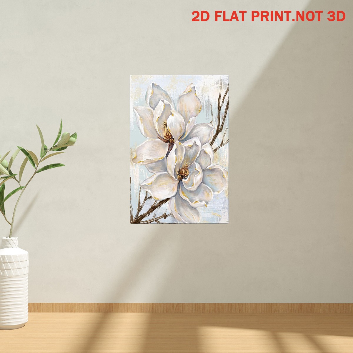 White Magnolia Floral Vintage Metal Sign Elegant Farmhouse Wall Decoration Gift