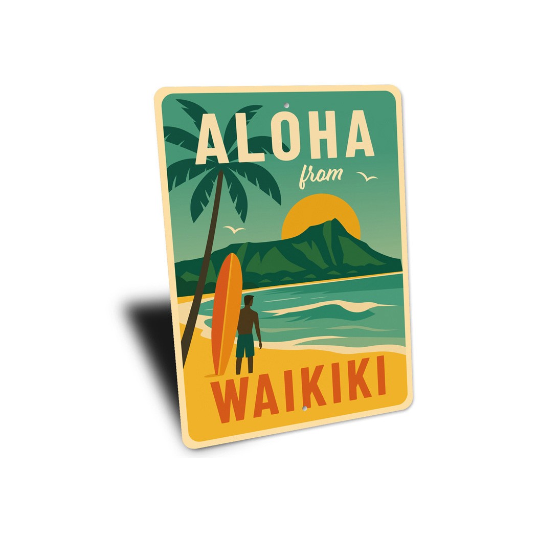 Aloha From Waikiki Hawaii Surf Sign