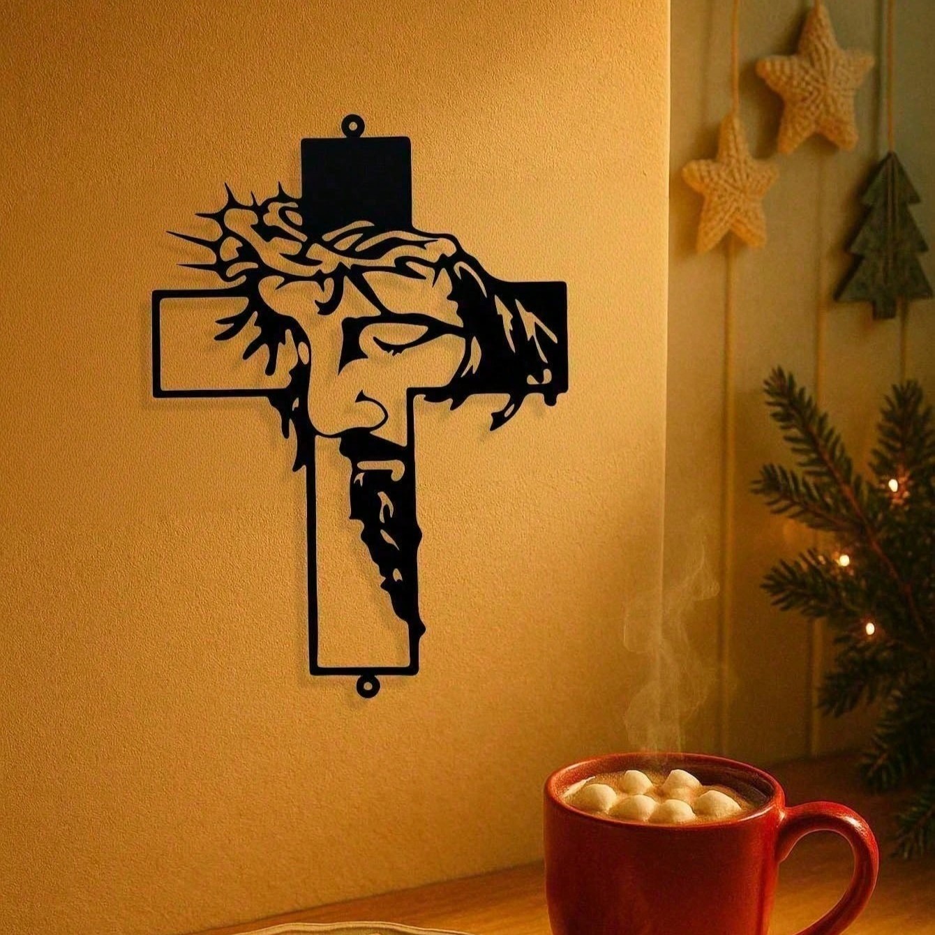 11.8″ Rustic Metal Cross Wall Art Farmhouse Vintage Indoor Outdoor Decor Gift