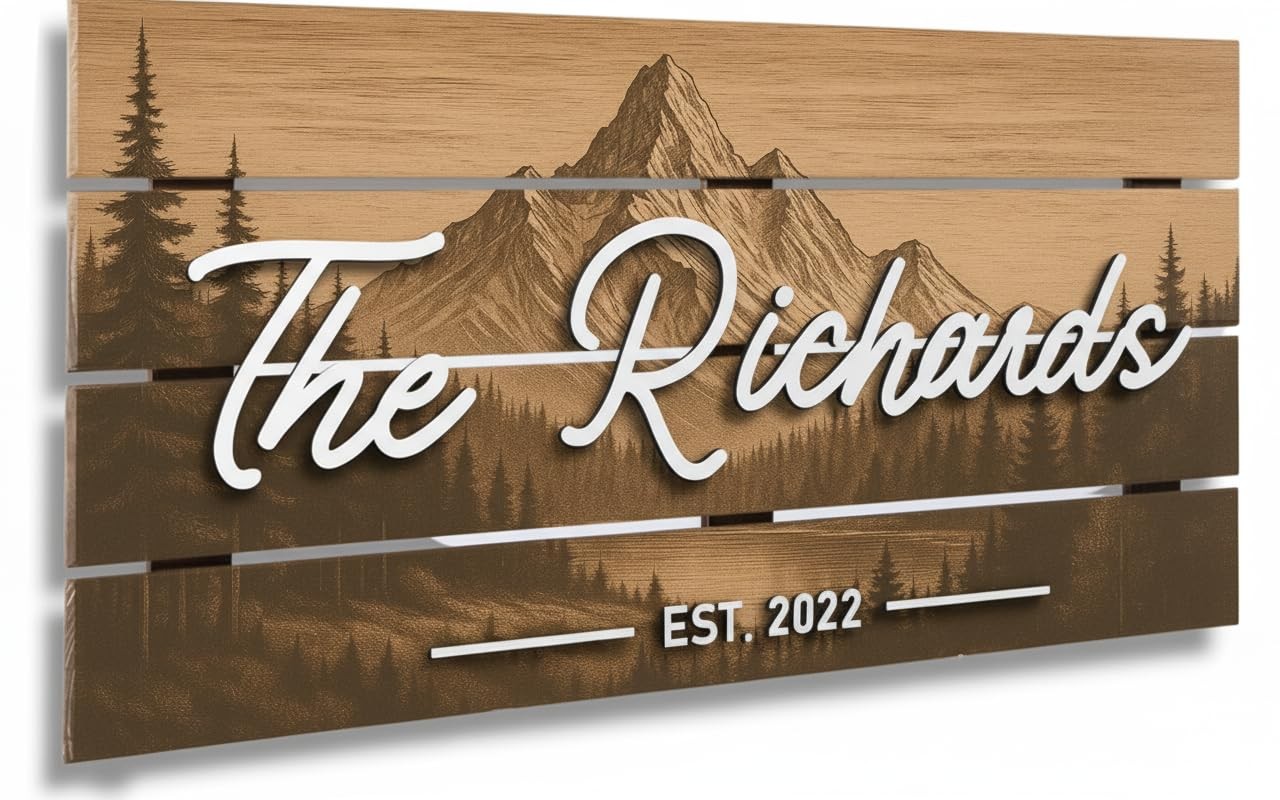Personalized Wood Name Sign Custom Beach House Lake House Farmhouse Cabin Decor