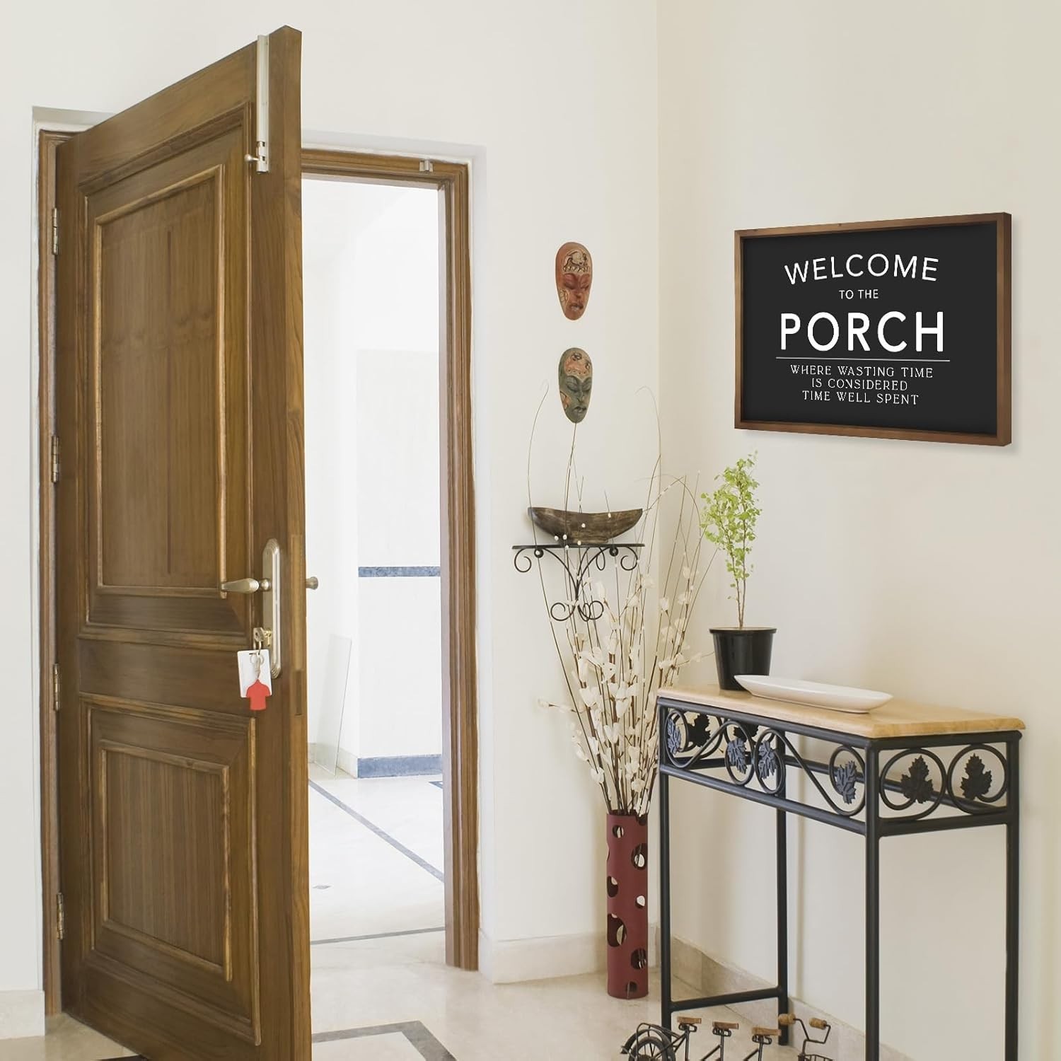 Durable Wooden Welcome Sign – Rustic Farmhouse Decor for Porches, 15.7×23.6in