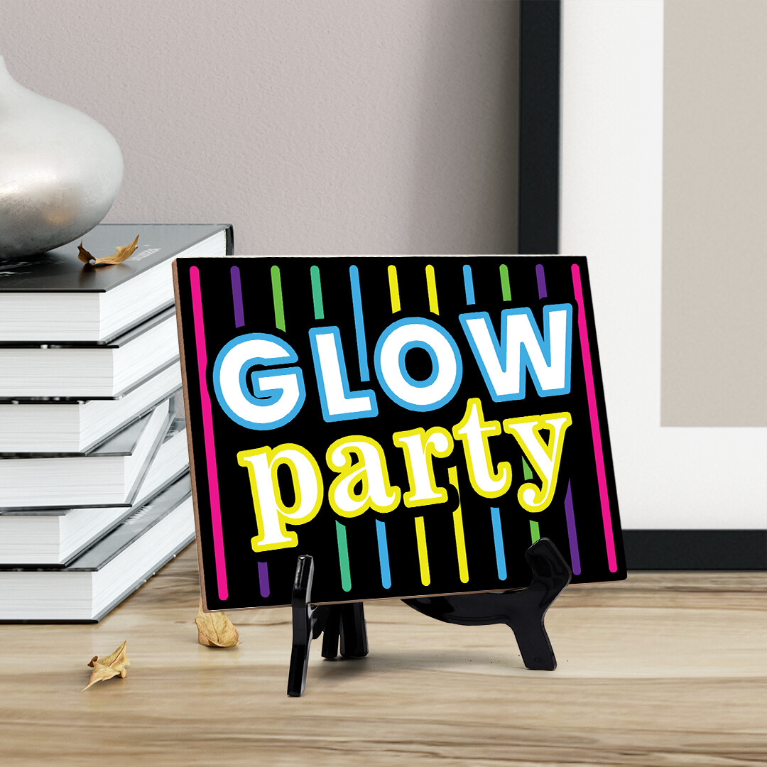 Signs ByLITA Glow Party Table Sign with Acrylic Stand (6×8“)