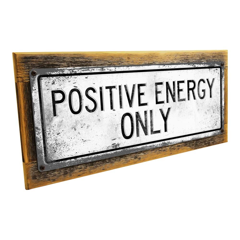 Retro Positive Energy Only Metal Sign; Wall Decor for Studio and Office