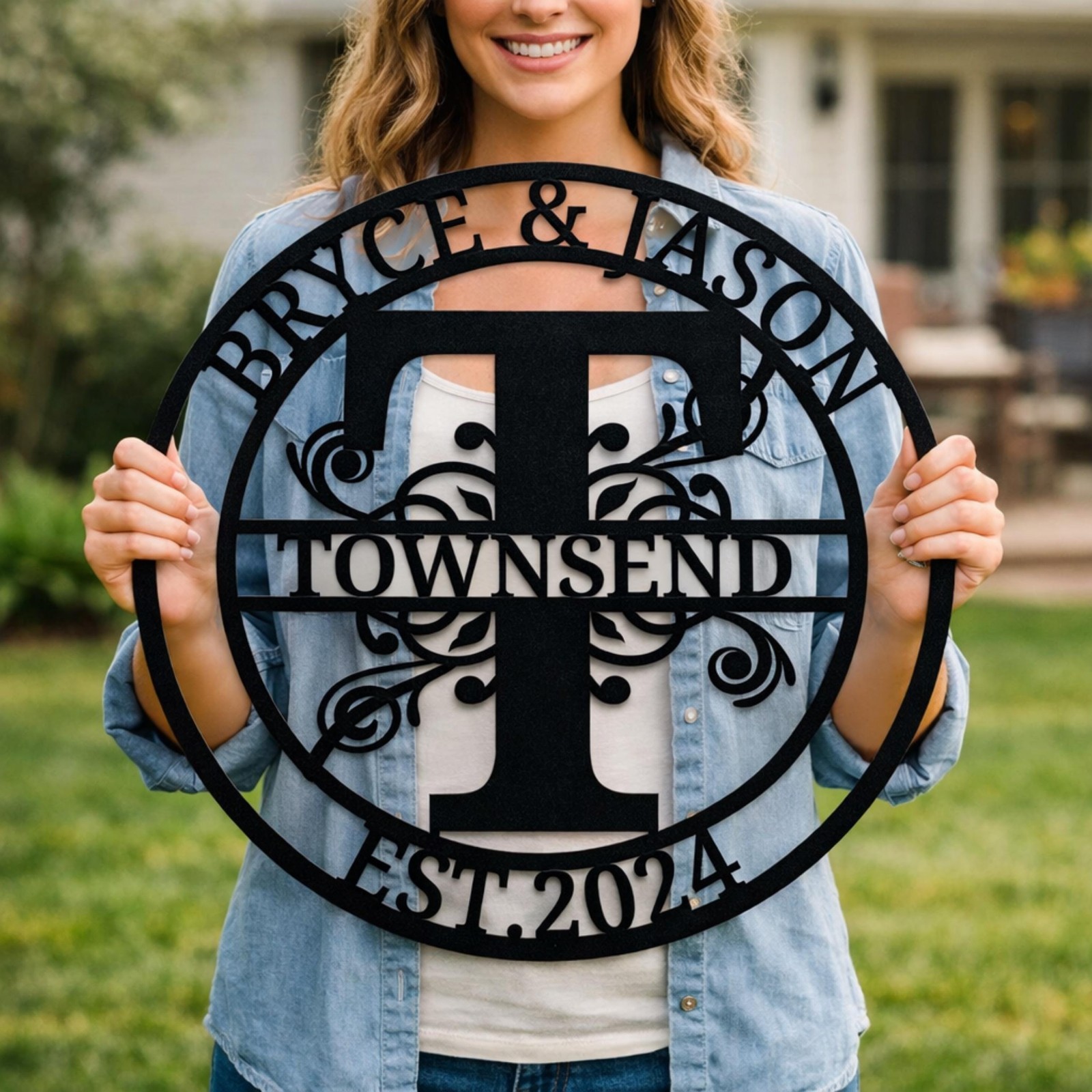 Custom Last Name Metal Wall Sign, Personalized Family Decor
