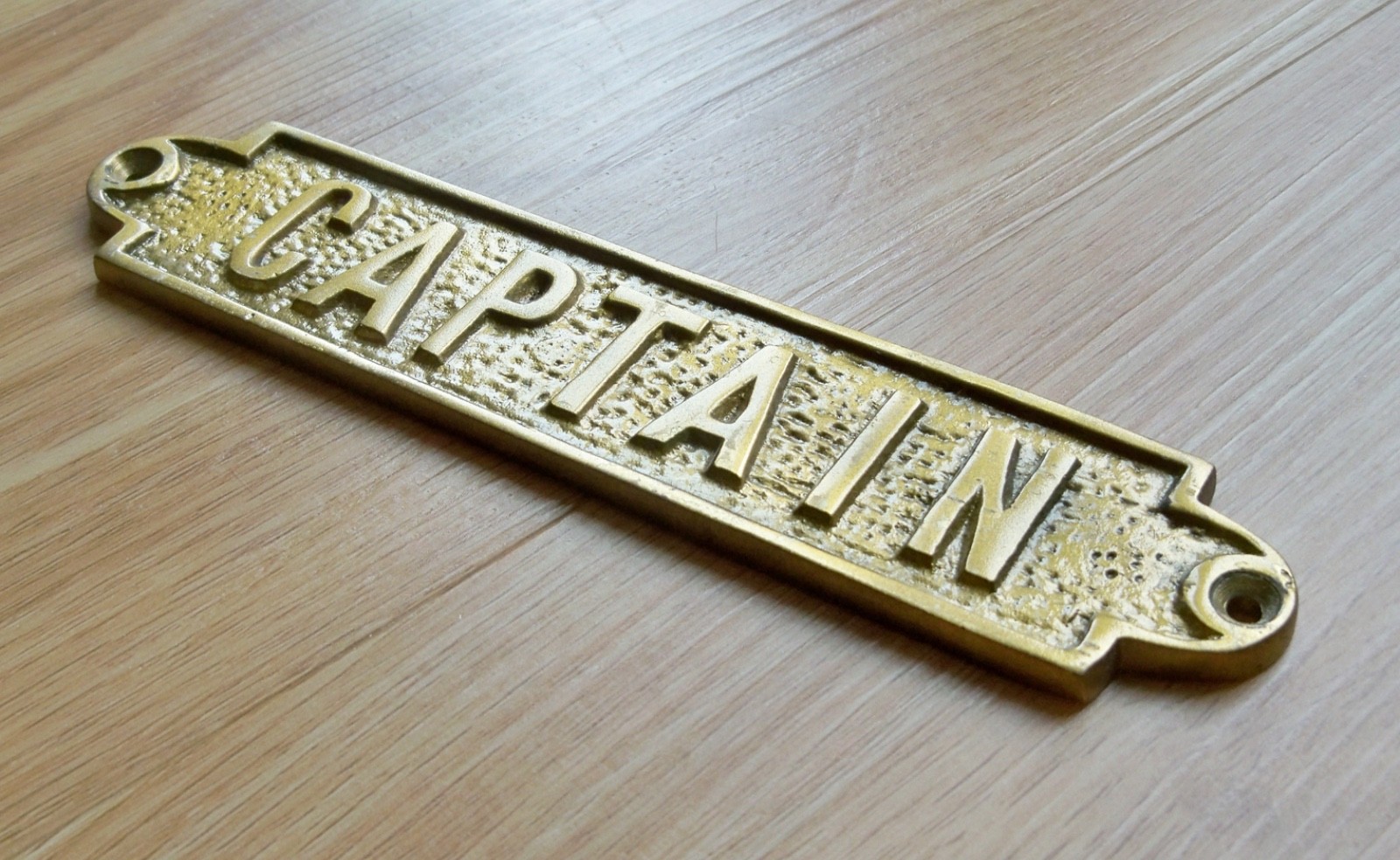 Solid Brass Door or Wall Sign Plaque ~ CAPTAIN