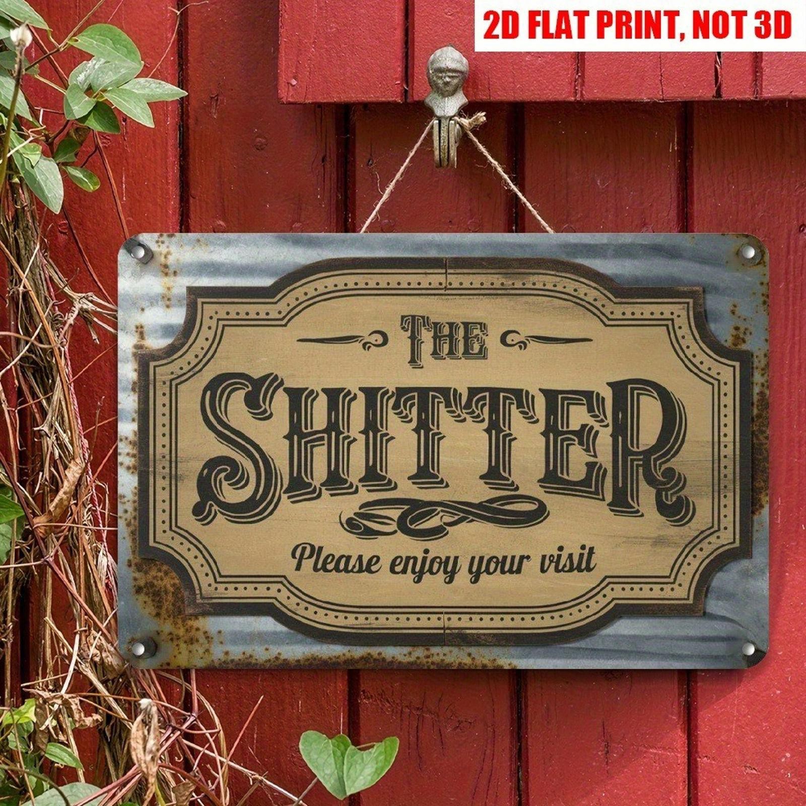 Humor Bathroom Tin Sign Aluminum Sign 8×12 Funny Retro Wall Decor
