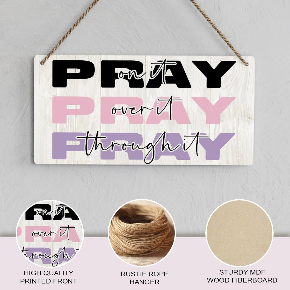 Christian Wall Art Decor Inspirational Christian Gifts for Women Pray on It