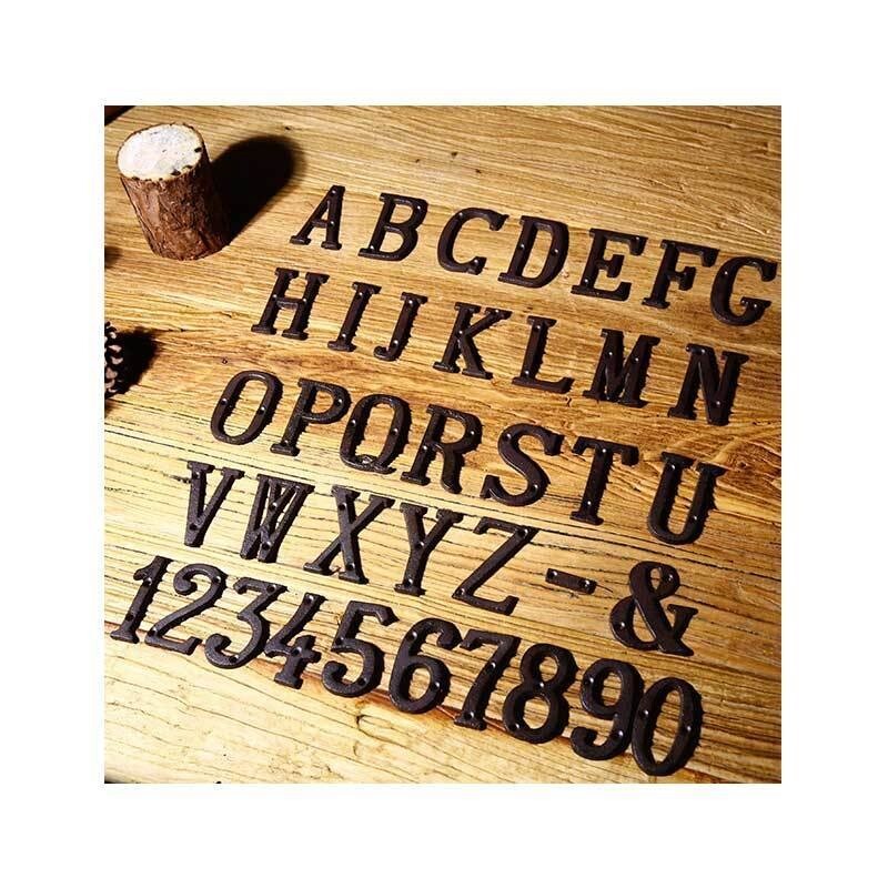 Cast Wrought Iron Black Antique House Door Alphabet Letters and Numbers HOTSALE