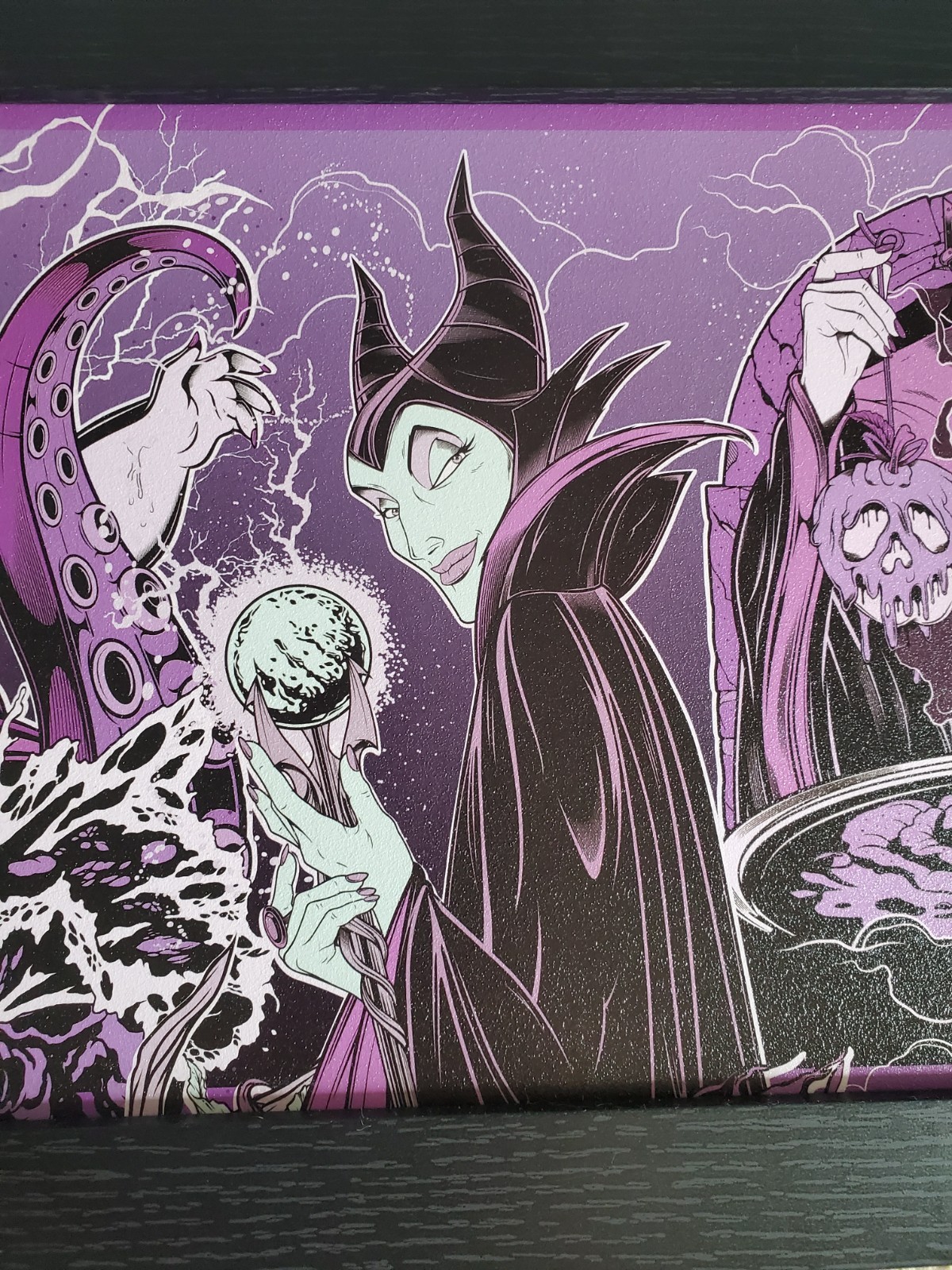 Disney Villains Maleficent Ursula Grimhilde Hanging Framed Wall Decor Purple