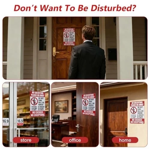 No Soliciting Sign for House,No Soliciting Signs for Home，Do Not Knock Please
