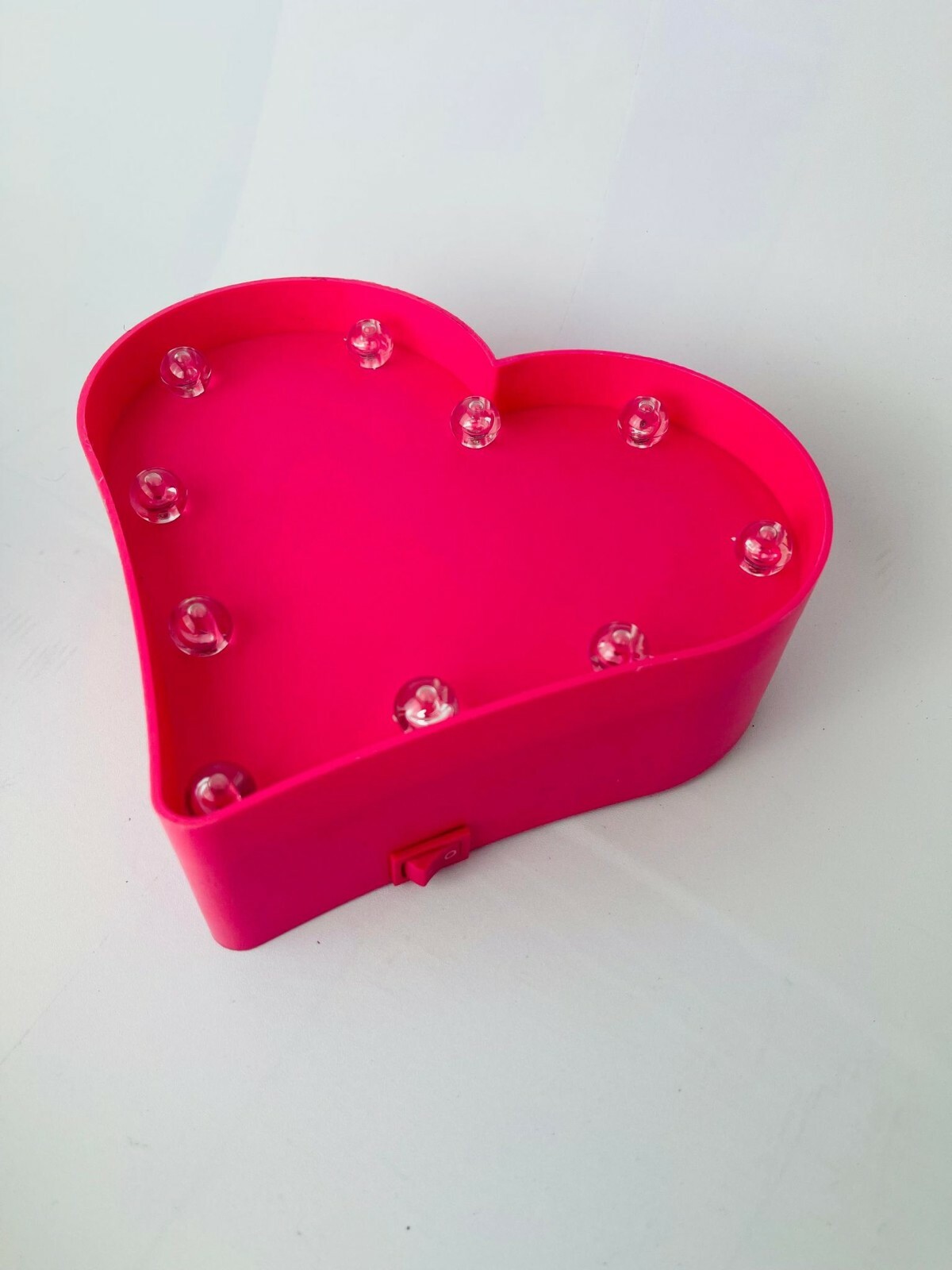 Pink Marquee 3D Light Heart Love Sign, Decorative Light Battery Operated 8×8″