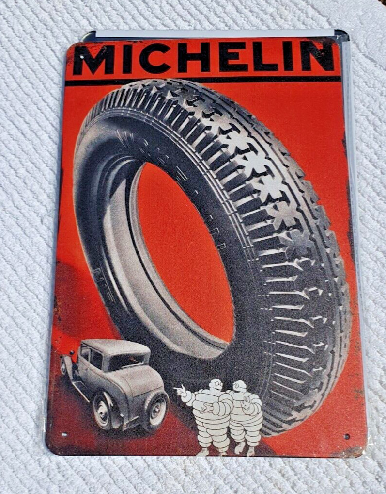Michelin Tyres Garage Rustic Look Vintage Tin Signs Man Cave, Shed & Bar Sign