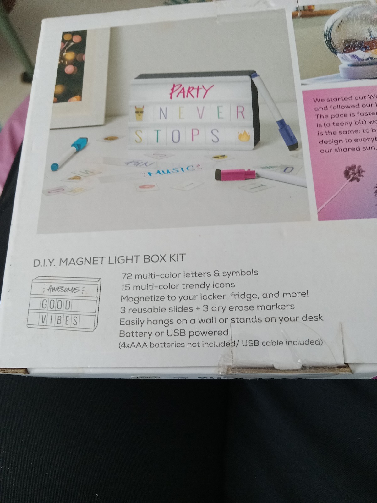 DIY Magnet Light Box Kit. Create Your Own Design. Battery Or USB.