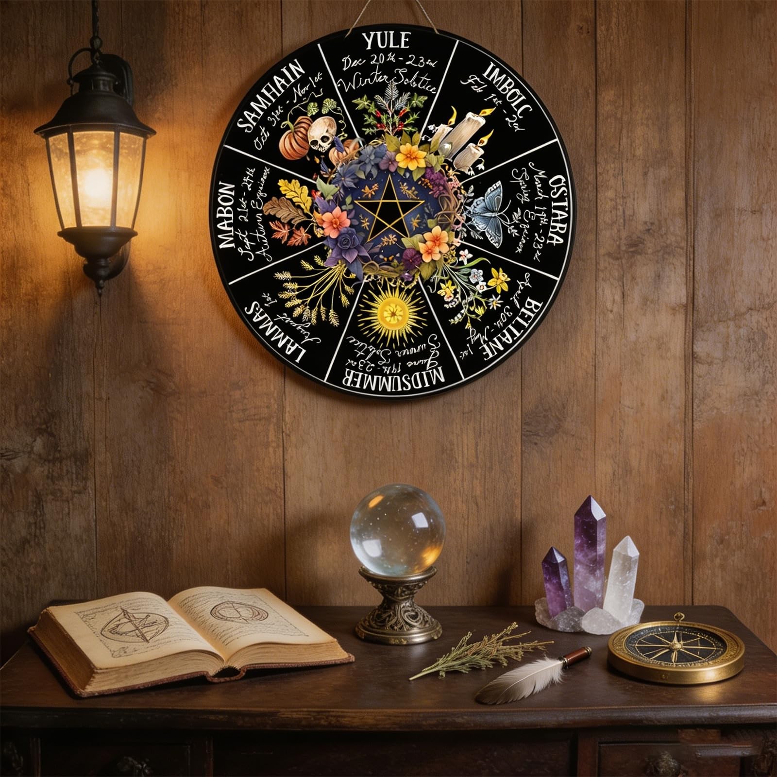 “12Inch Wheel of the Year Wall Hanging for Pagan & Wiccan Celebrations”