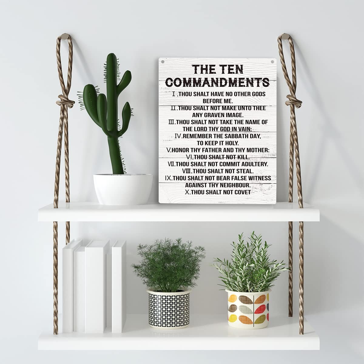 YCYD Inspirational Ten Commandments Wall Art,10 8×10 inches, Brown110