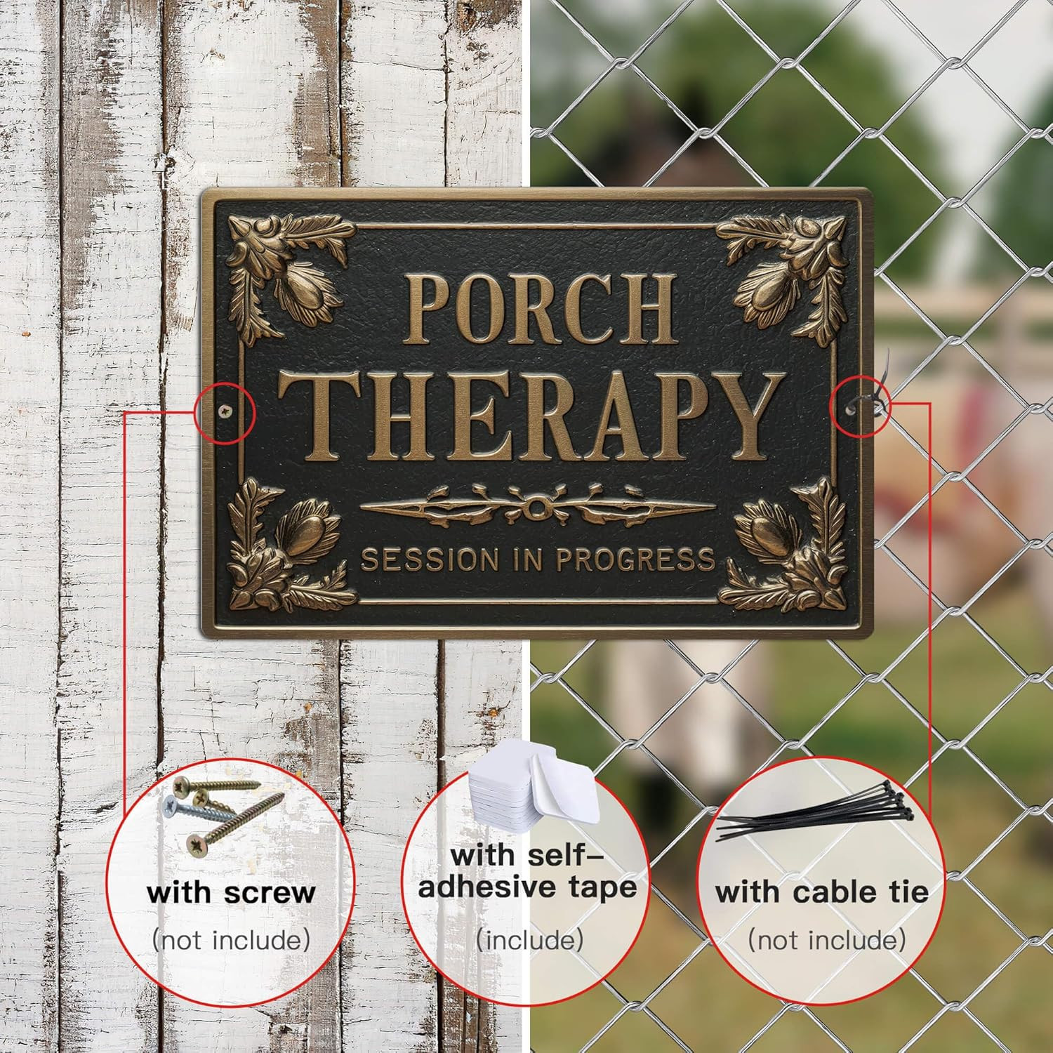 Porch Therapy Tin Sign Porch Therapy Session in Progress Wall Decor for Front Ba