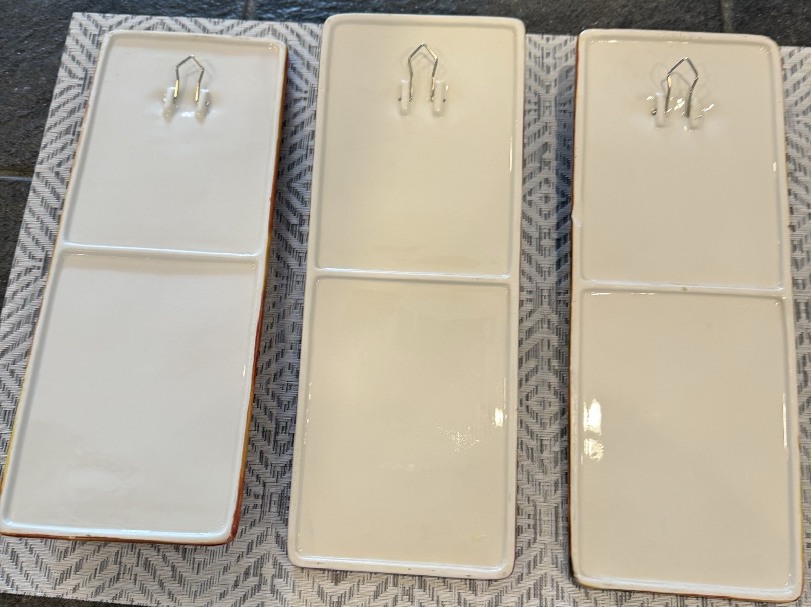 Vintage Porcelain 3D Coffee Theme Hanging Wall Decor Set of 3