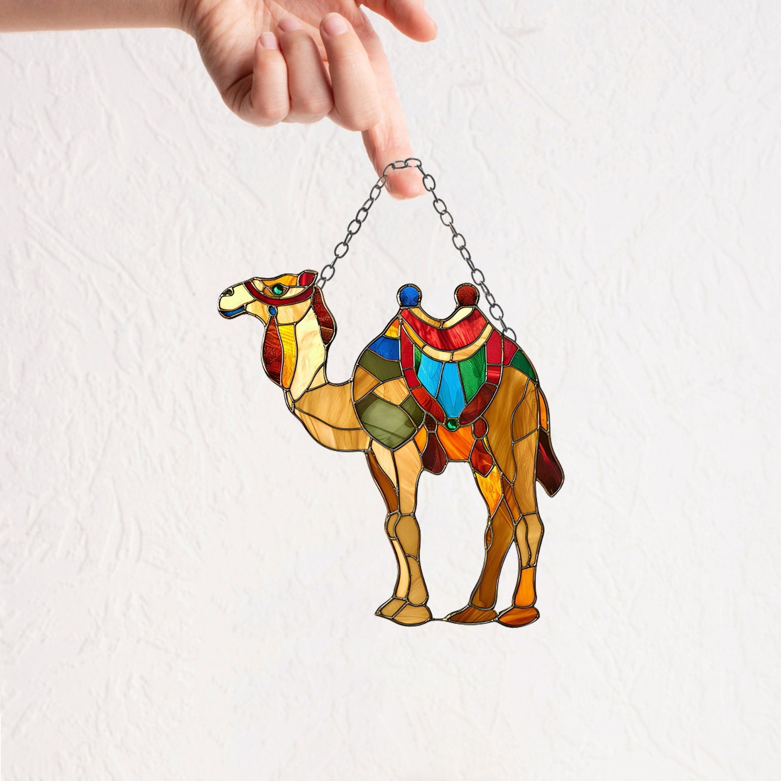 Camel Window Hanging: Desert Animal Acrylic Ornament, Gothic Decor